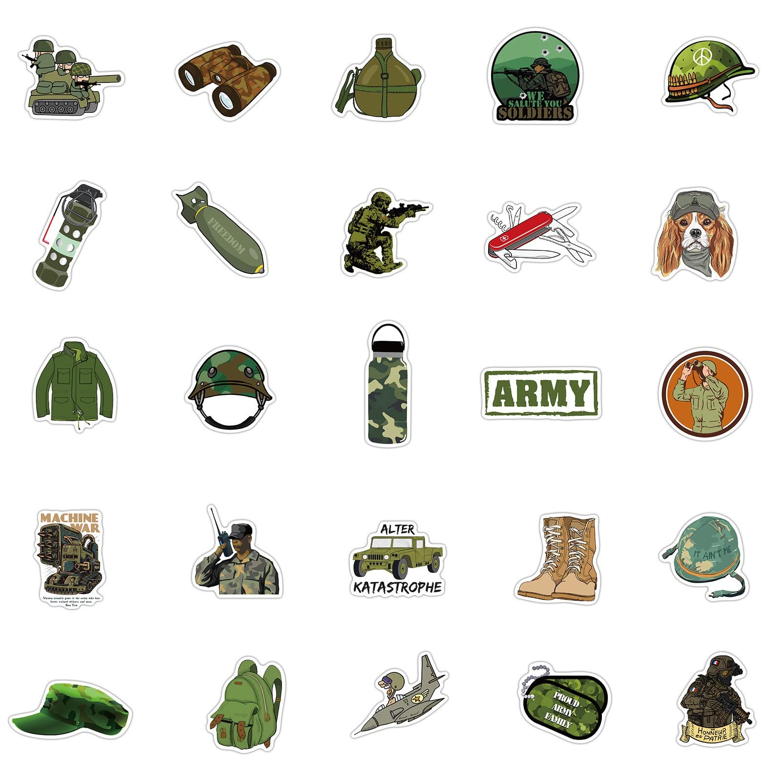 Military Stickers for Luggage & Notebook - Waterproof DIY Decals for Travel & Tech Gear