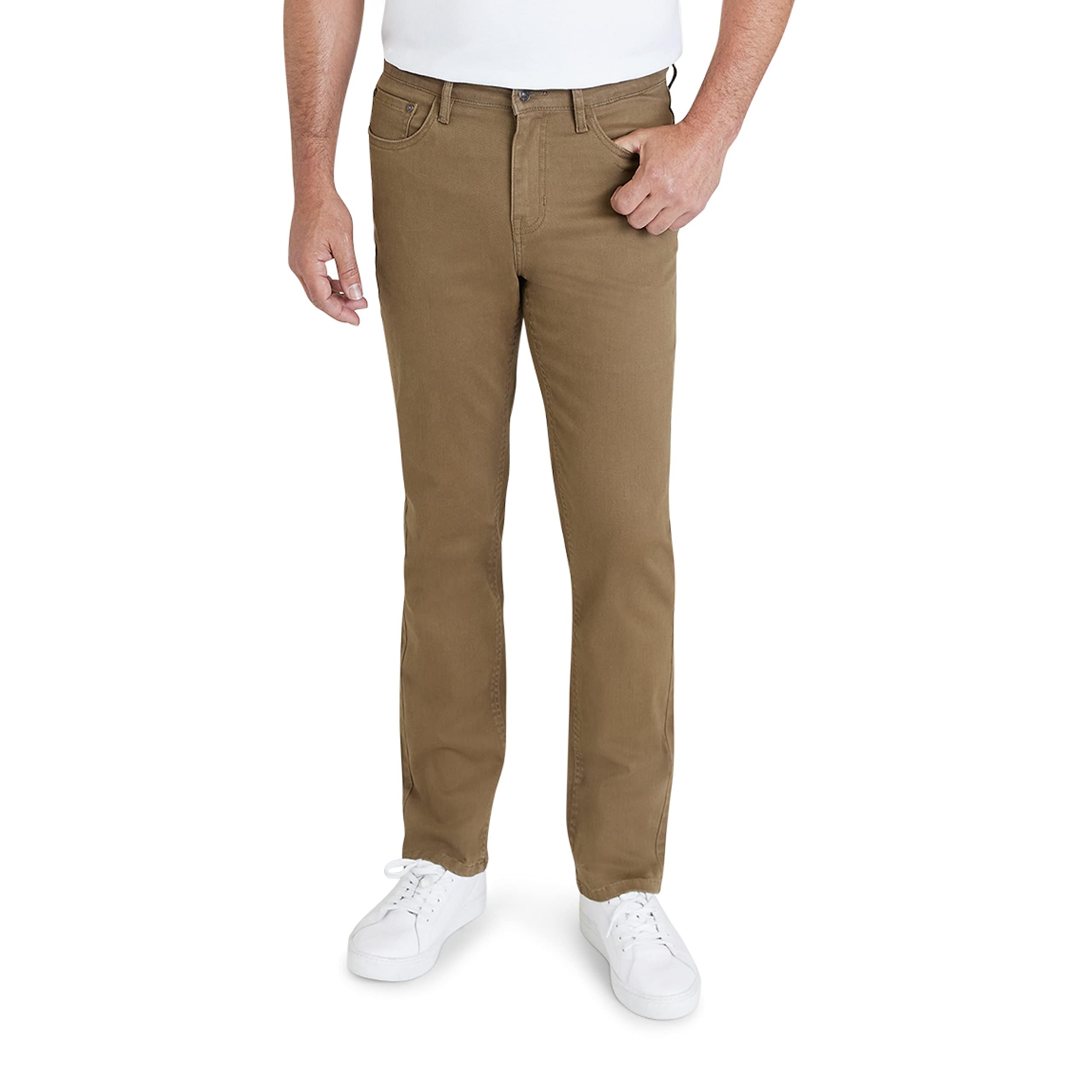 IZOD Men's Relaxed Fit Jeans - Classic 5-Pocket Comfort Stretch Denim - Straight Leg Casual Work Pants for Men | Comfortable Everyday Wear for Office, Travel & Weekend Outings