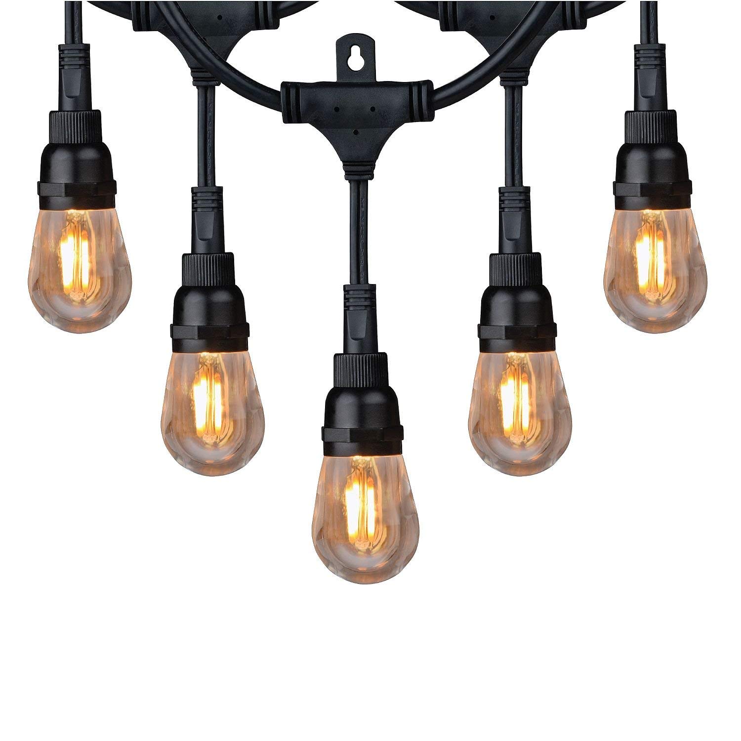 Honeywell 36' Commercial Grade LED Indoor/Outdoor String Lights 2200K Warm White - 24486 - Perfect for Patio, Garden, Restaurant, and Wedding Decorations