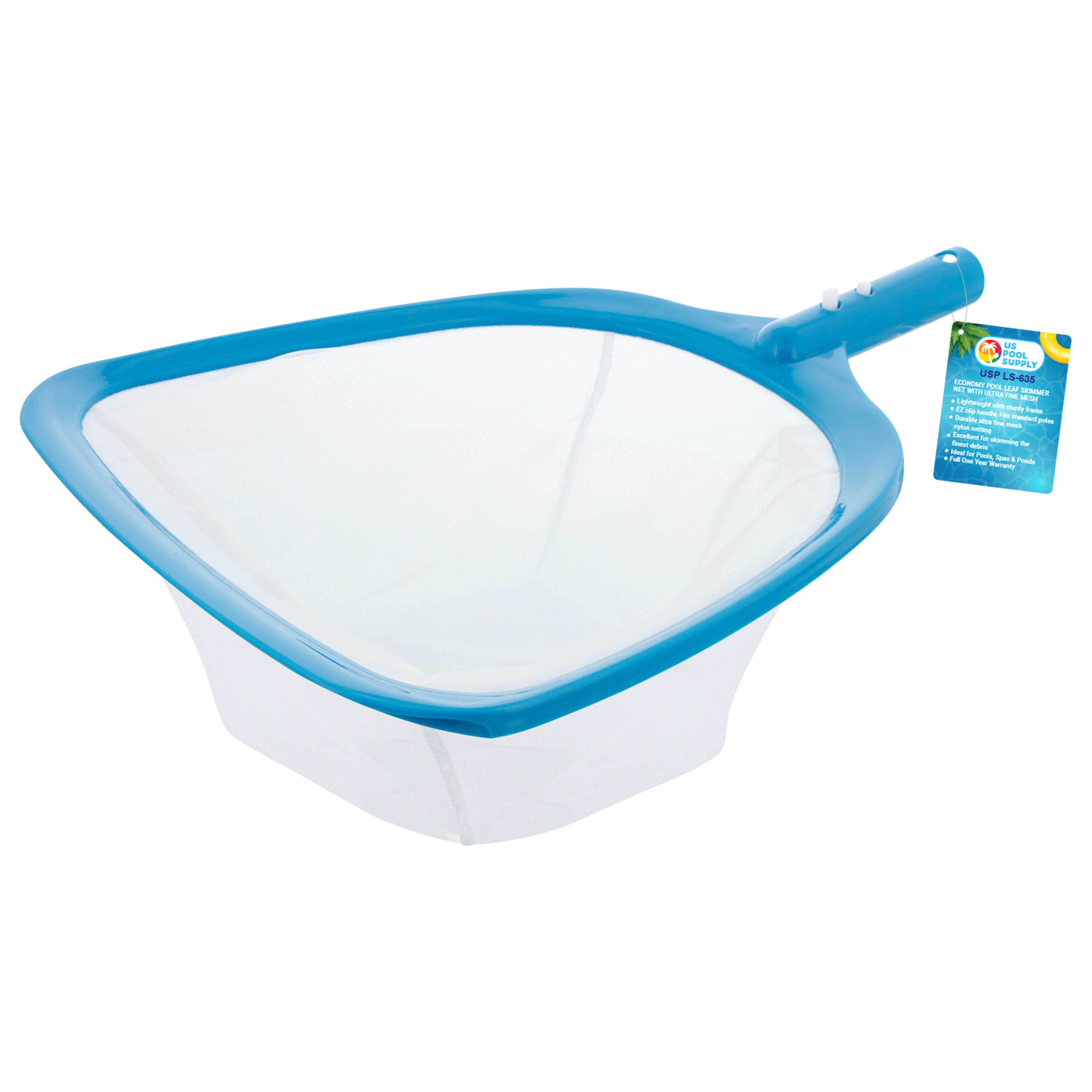 U.S. Pool Supply® Premium Swimming Pool Leaf Skimmer Net - Ultra Fine Mesh Deep Basket for Cleaning Debris in Pools, Spas & Ponds - Ideal for Pool Liners & Kids Inflatable Pools | Perfect for Backyard, Garden & Outdoor Water Maintenance
