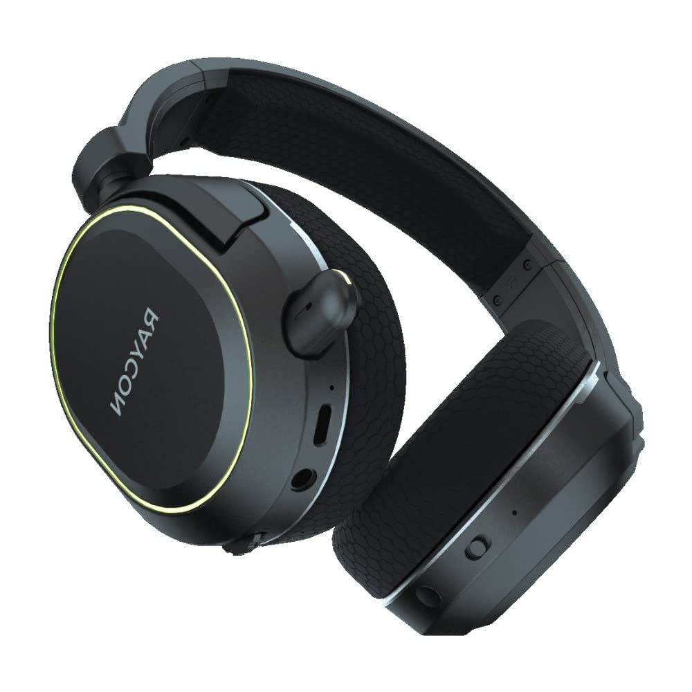 Raycon Wireless Gaming Headphones with Retractable HD Mic - 45ms Ultra-Low Latency, 26H Battery, Bluetooth 5.0 (Deep Space Black) - Perfect for PC, PS5, Xbox & Mobile Gaming