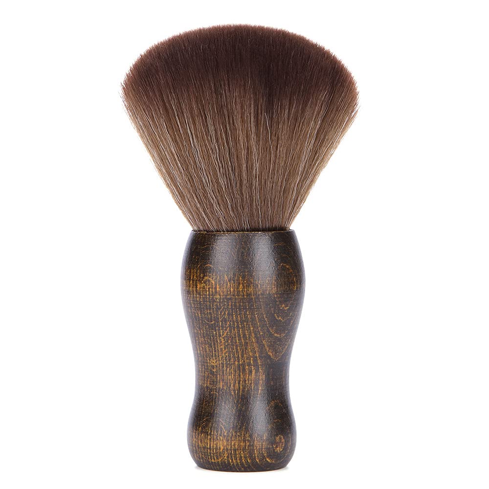 POOWE Soft Makeup Brush & Neck Hair Cleaning Brush - Gentle Styling & Grooming Tool for Men & Women (Brown) | Perfect for Salon, Home Use & Travel