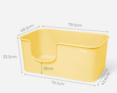 Premium Mango Open Litter Box for Large Cats - Extra Spacious Design for Comfortable Use | Ideal for Maine Coons, Ragdolls & Big Breeds | Perfect for Home, Apartment & Multi-Cat Households