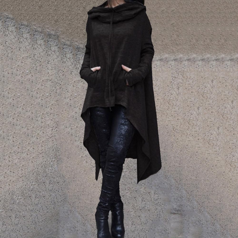 Women's Oversized Gothic Hooded Sweatshirt - Long Sleeve Turtleneck Y2K Graphic Hoodie for Fall 2023 | Cute Streetwear Fashion | Perfect for Casual Outfits, Halloween Costumes & Layering in Cold Weather