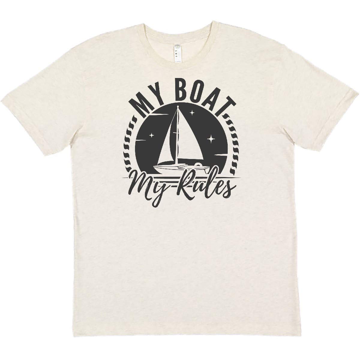 Inktastic My Boat My Rules Sailing Captain T-Shirt - Comfortable Cotton Crewneck Tee for Men & Women - Perfect for Boating, Sailing, and Nautical-Themed Events