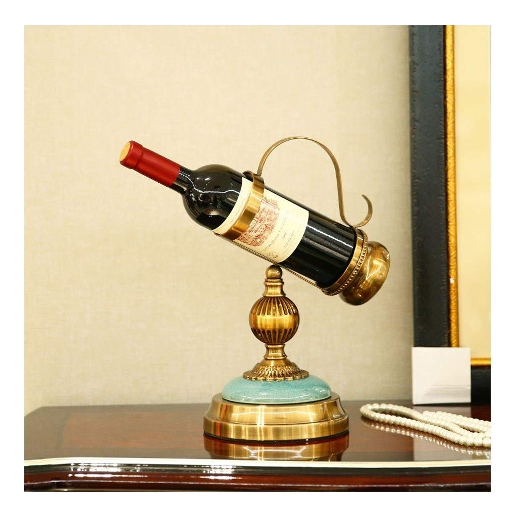 Sturdy Ceramic Copper Plated Wine Rack Organizer - Wall Mounted Wine Bottle Holder & Decorative Storage Shelf for Kitchen, Bar, Dining Room - Perfect for Wine Display & Home Decor