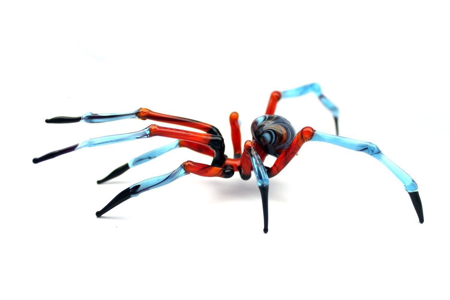 Hand-Blown Glass Spider Figurine - Realistic Glass Insect Collectible for Halloween Decor, Home Display, and Gift Giving