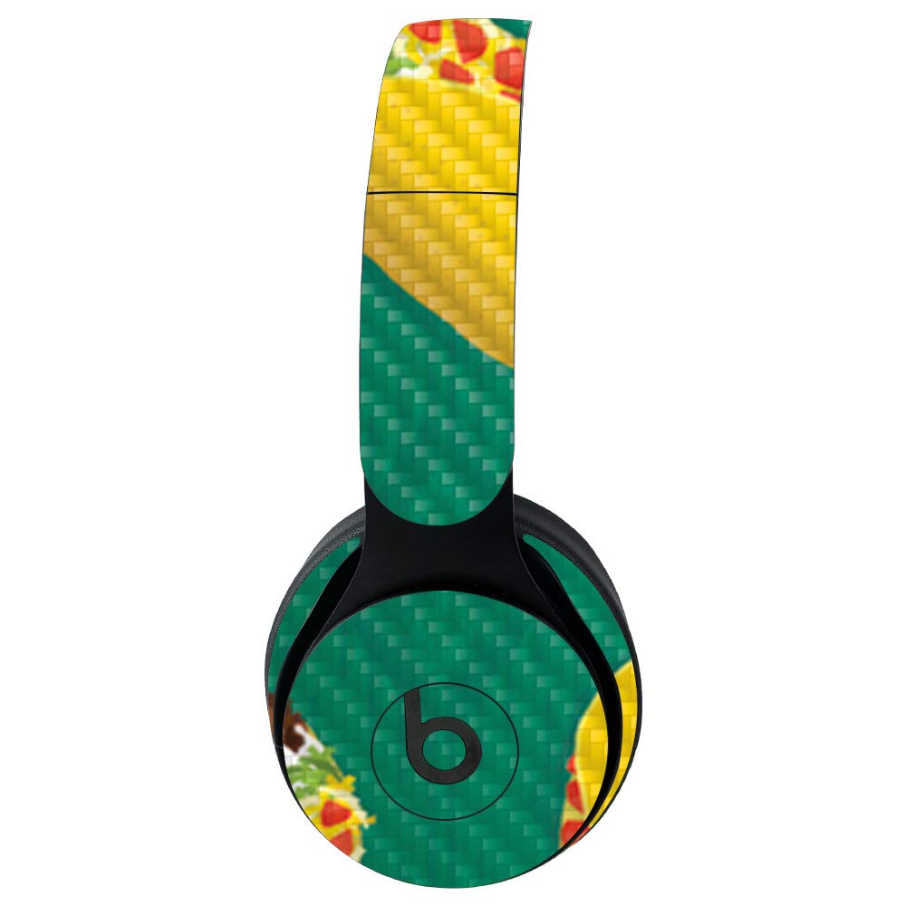 MightySkins Carbon Fiber Skin for Beats Solo Pro Wireless Headphones - Tacos Design | Protective & Durable Textured Wrap | Easy to Apply & Remove | Made in USA | Perfect for Gym, Travel & Daily Use