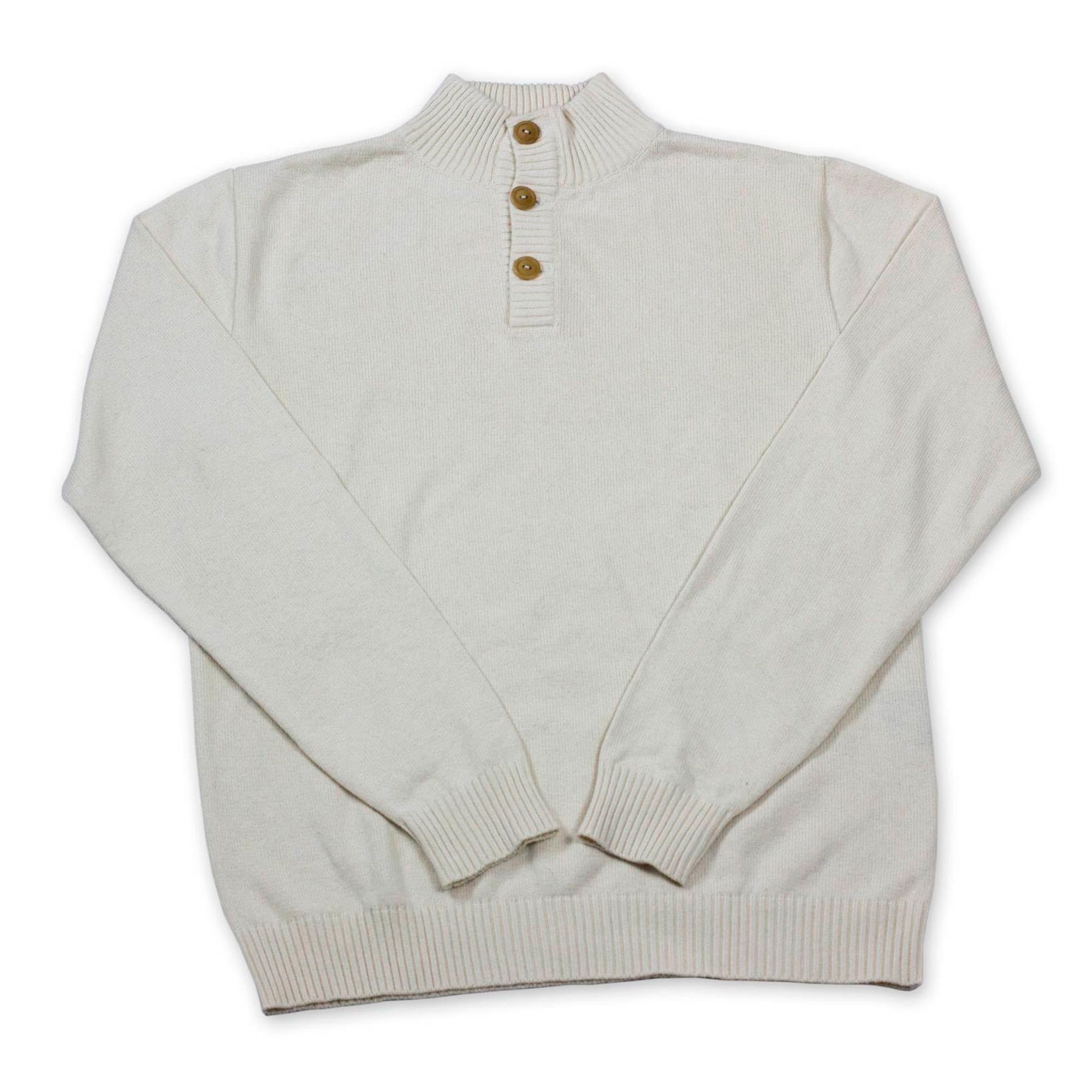 Handmade Men's Cotton Sweater - Ivory Pullover | Sustainable Natural Materials | Eco-Friendly Guatemala Artisan Clothing | Perfect for Casual Wear, Outdoor Activities & Cozy Winter Fashion