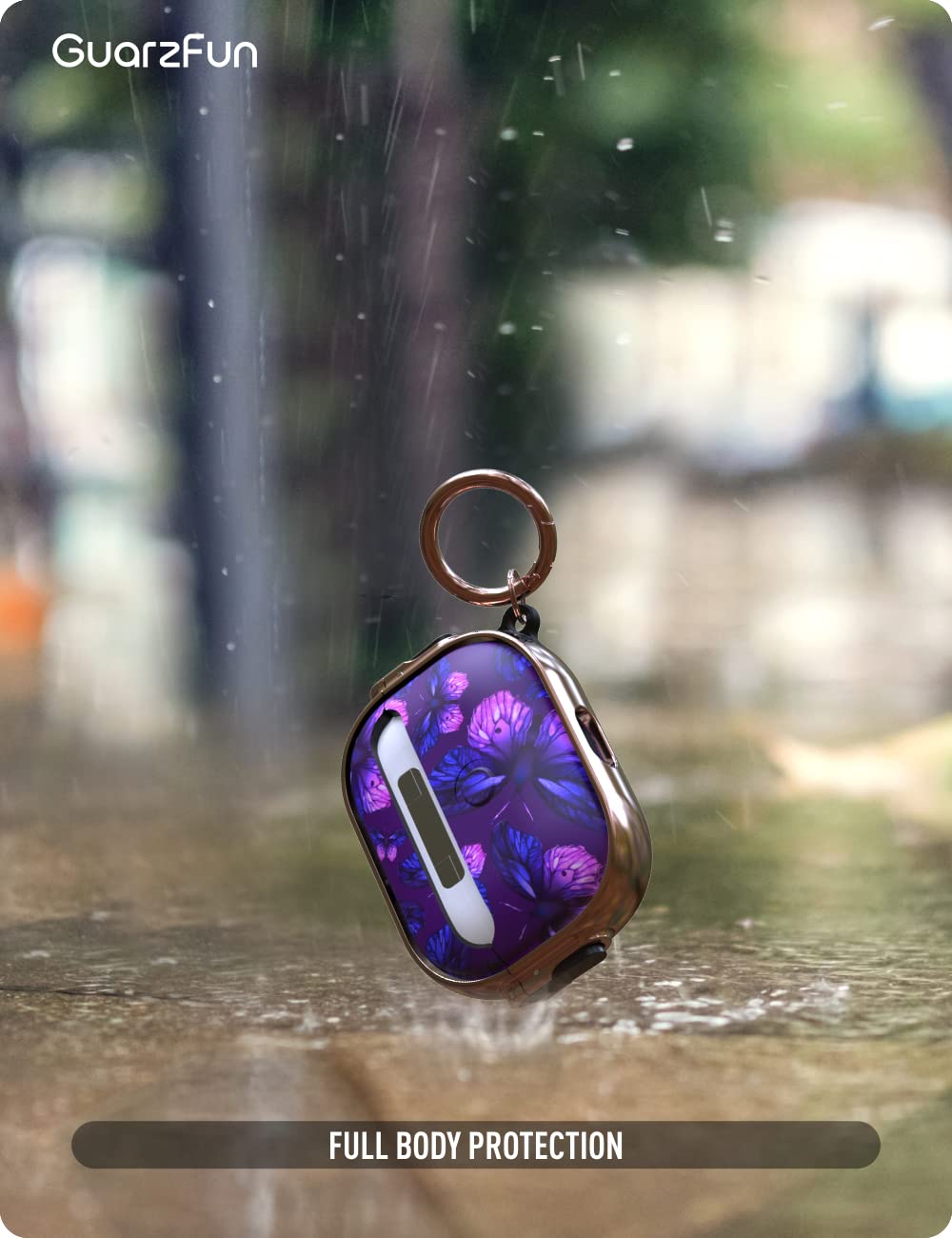 AirPods Pro 2 Case with Lock - Purple Butterfly for Women & Men | Travel Protection