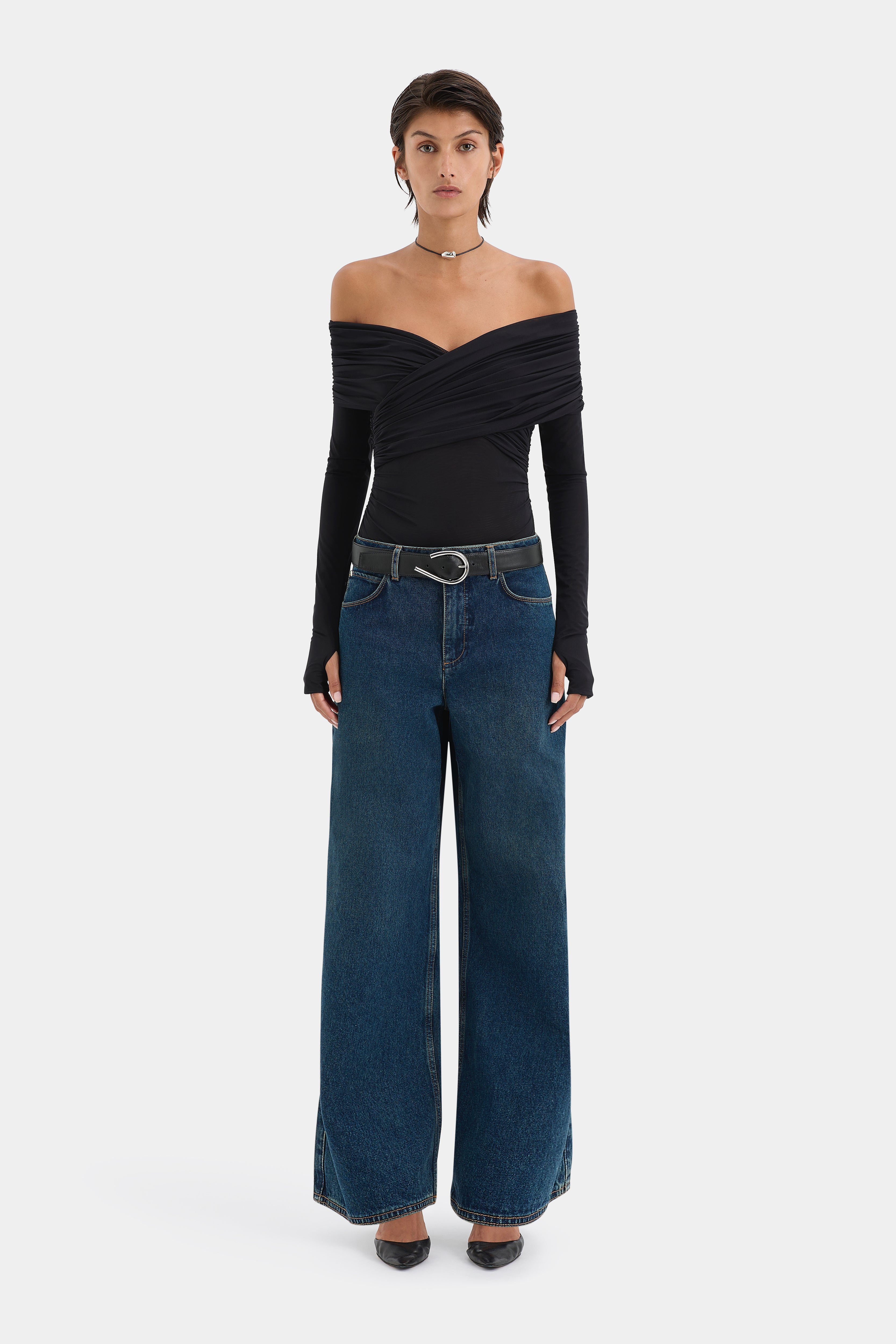 Jacques Women's Gathered Long Sleeve Blouse - Elegant Casual Tops for Work, Date Night & Everyday Wear