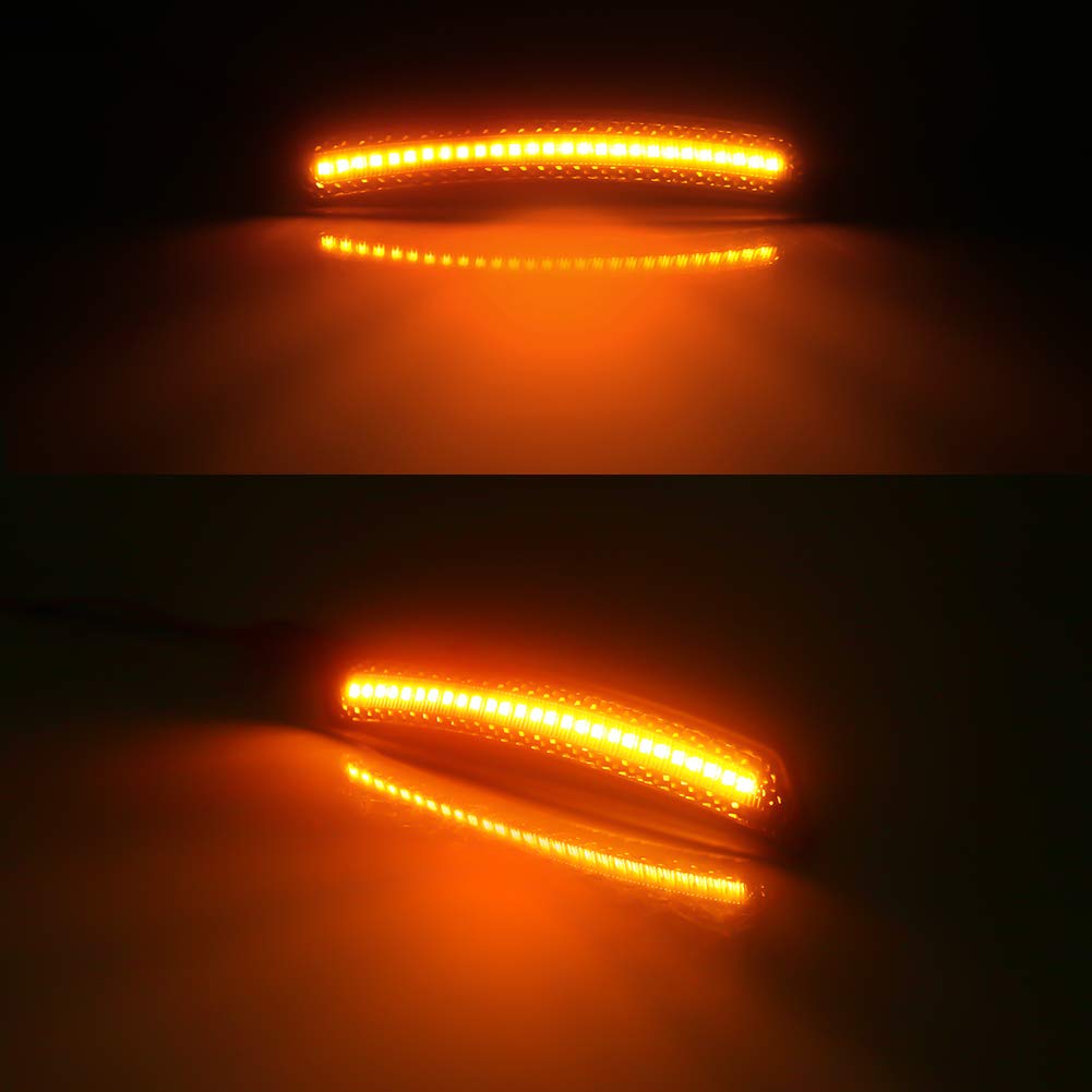 GTINTHEBOX Smoked Lens Amber LED Side Marker Light for 2007-2014 Mini Cooper R55 R56 R57 R58 R59 R60 R61 - Front Wheel Arch Replacement - Enhance Visibility & Style for Night Driving & Custom Car Mods