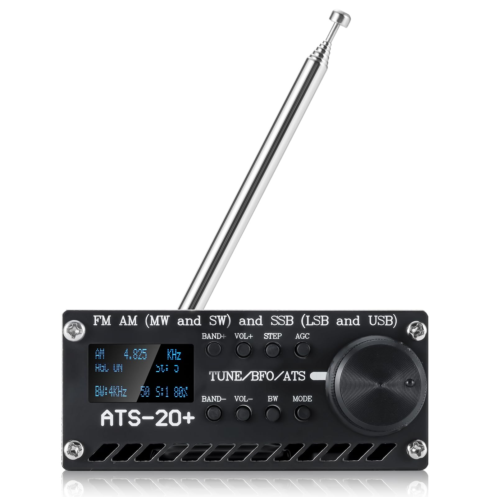 GOOZEEZOO Si4732 ATS-20+ Portable Shortwave Radio Receiver - FM AM MW SW LW SSB LSB USB Full Band with Big Speaker for Best Reception | Ideal for Travel, Emergency, Outdoor Adventures & Radio Enthusiasts