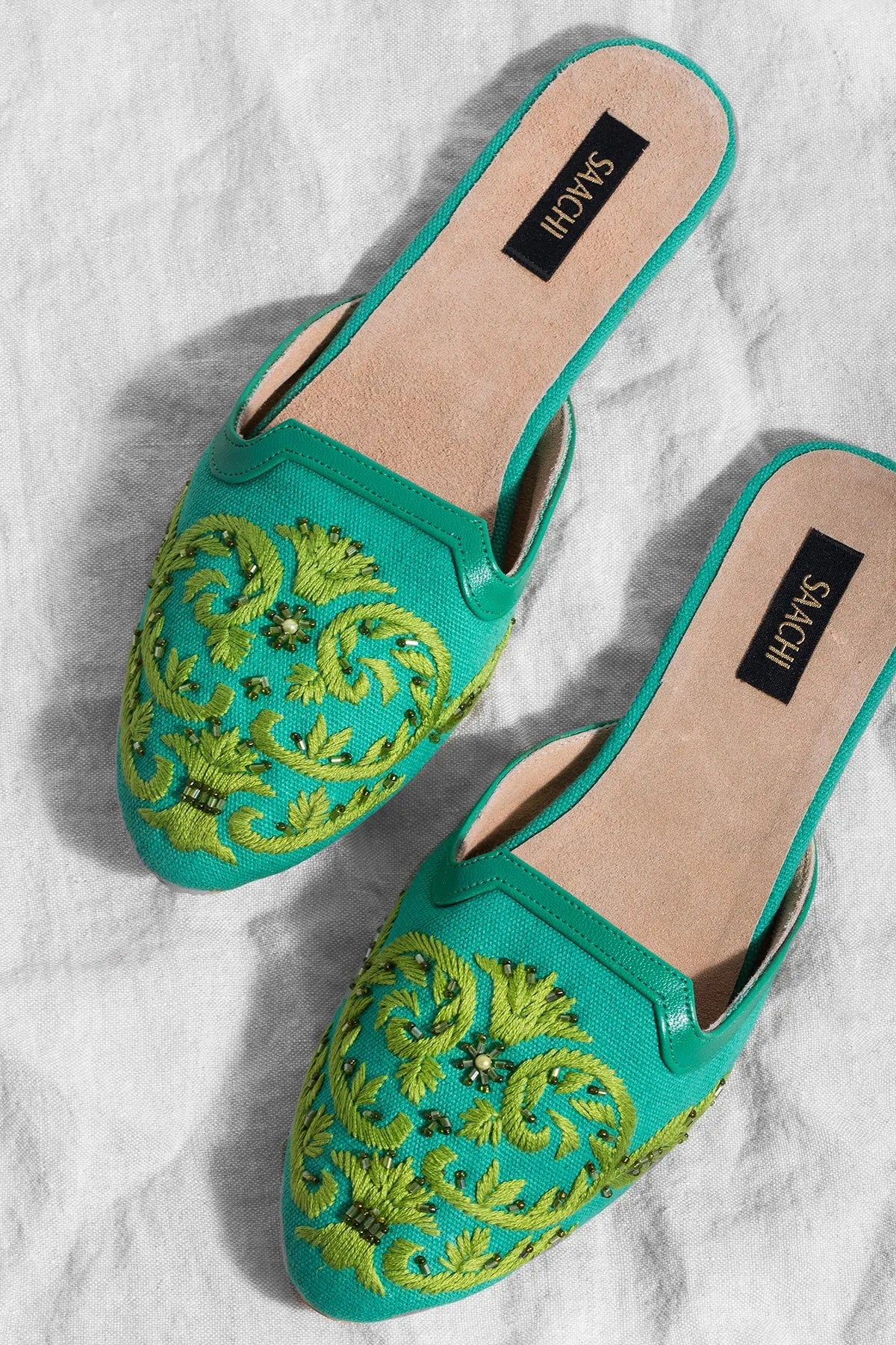 Comfortable Pool Embroidered Mule Slippers for Women - Soft House Shoes for Indoor & Outdoor Use - Perfect for Beach, Spa, and Lounging at Home