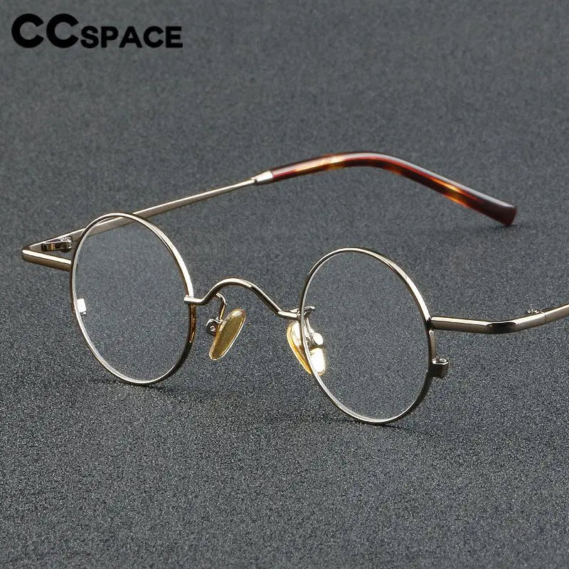 CCspace Unisex Full Rim Round Titanium Eyeglasses 56948 - Lightweight & Durable Frame for Men & Women - Perfect for Reading, Work & Everyday Use
