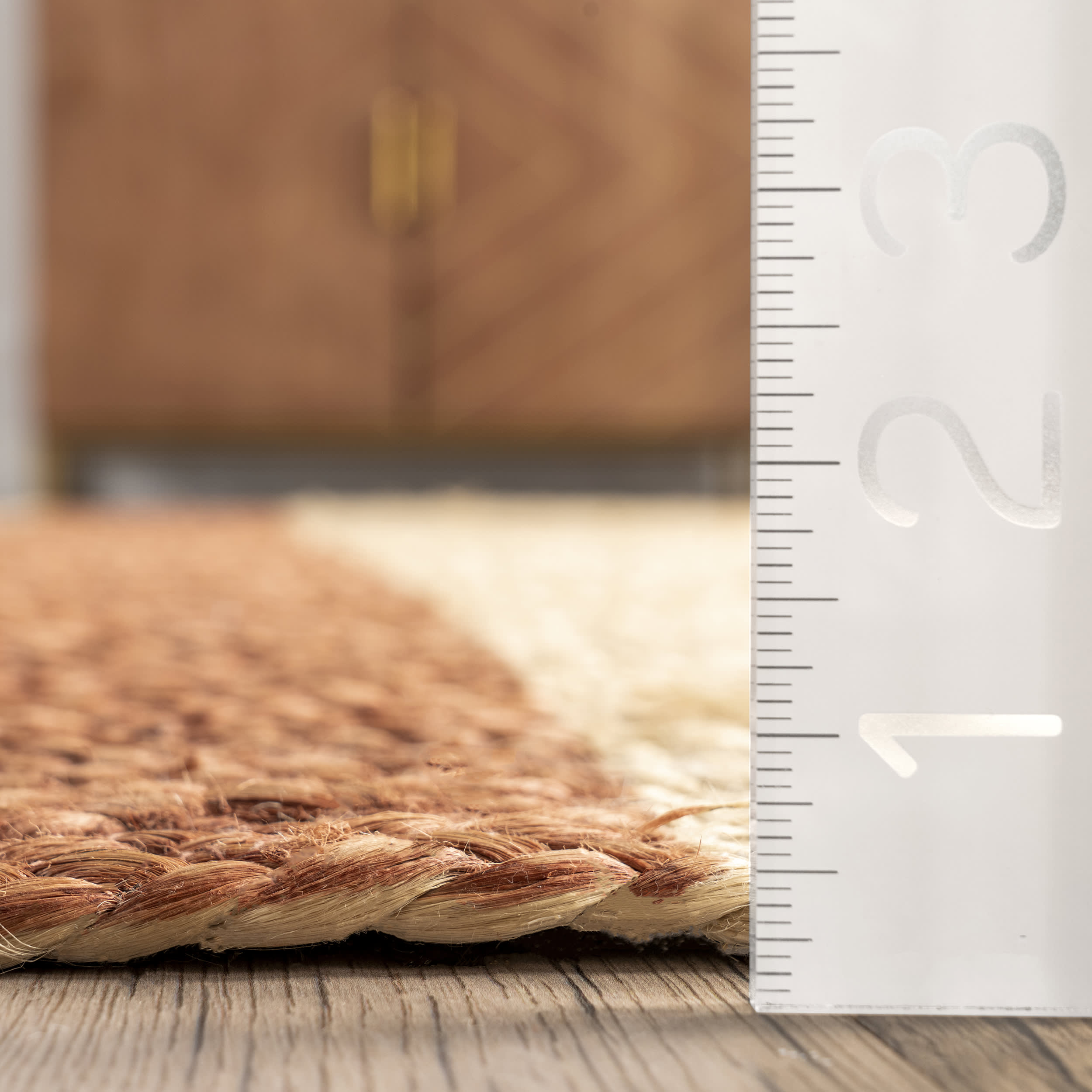 Claudia Striped Jute Rug - Natural Brown Handwoven Area Rug for Living Room, Bedroom & Home Decor