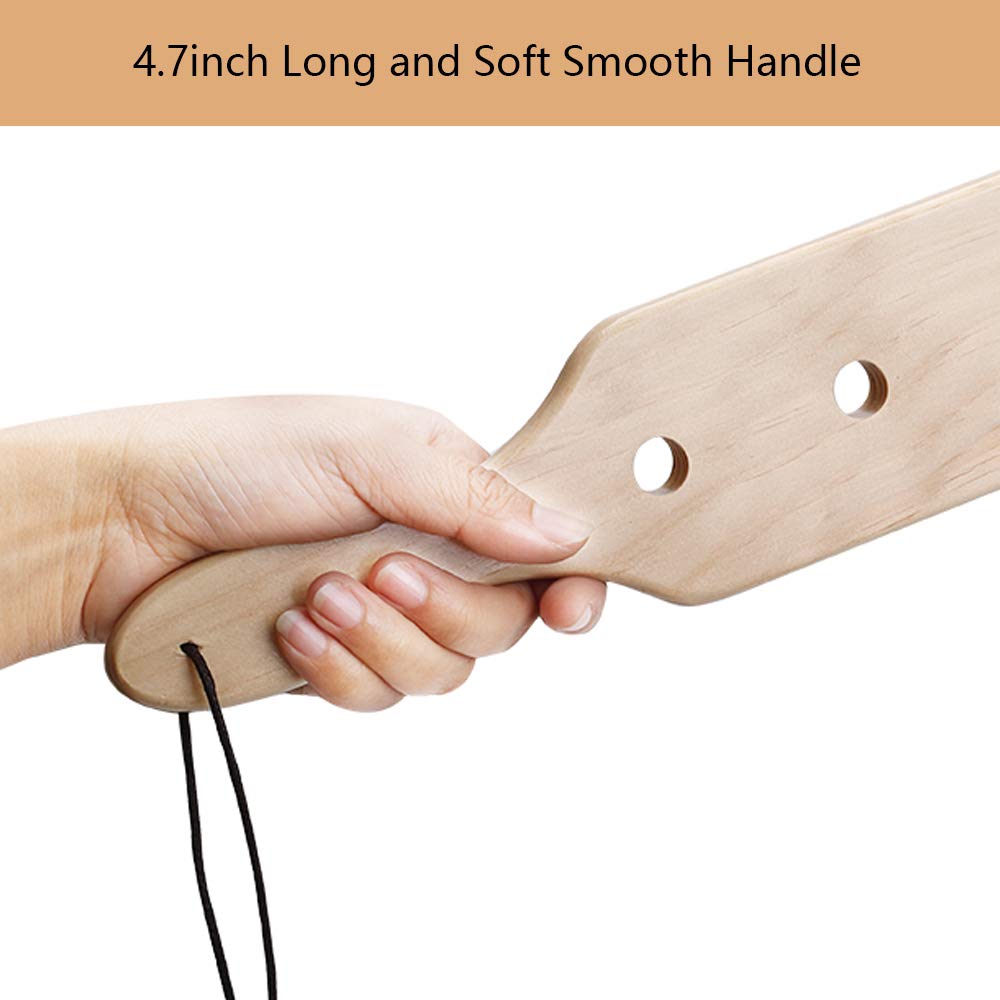 14 Inch Wooden Spanking Paddle for Adults - BDSM Sex Toy with 5 Holes - Perfect for Spanking, Role Play, and Sensation Play - Durable & Smooth Wooden Paddle for Couples & BDSM Enthusiasts