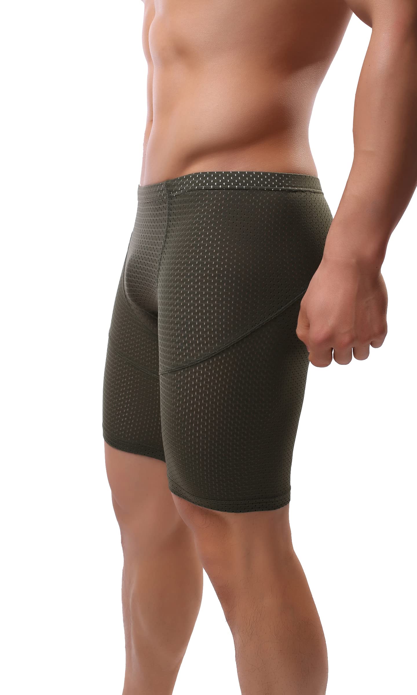 **Linemoon Men's Tight Yoga Workout Shorts - Breathable Mesh Gym Training Shorts for Running, Cycling & Fitness**