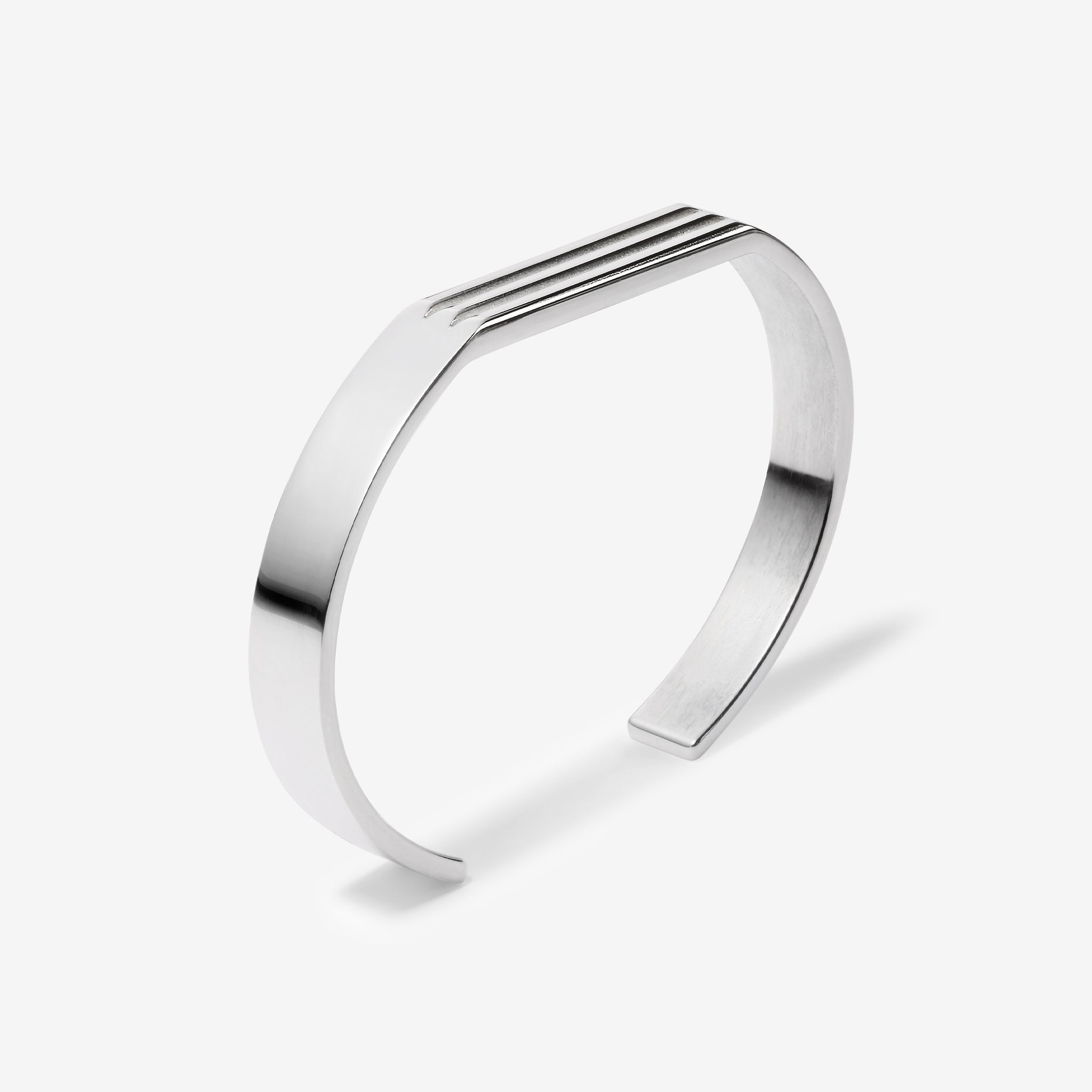21g Polished Sterling Silver Godron Flat Bracelet - Elegant Minimalist Jewelry for Women - Perfect for Everyday Wear, Office & Special Occasions