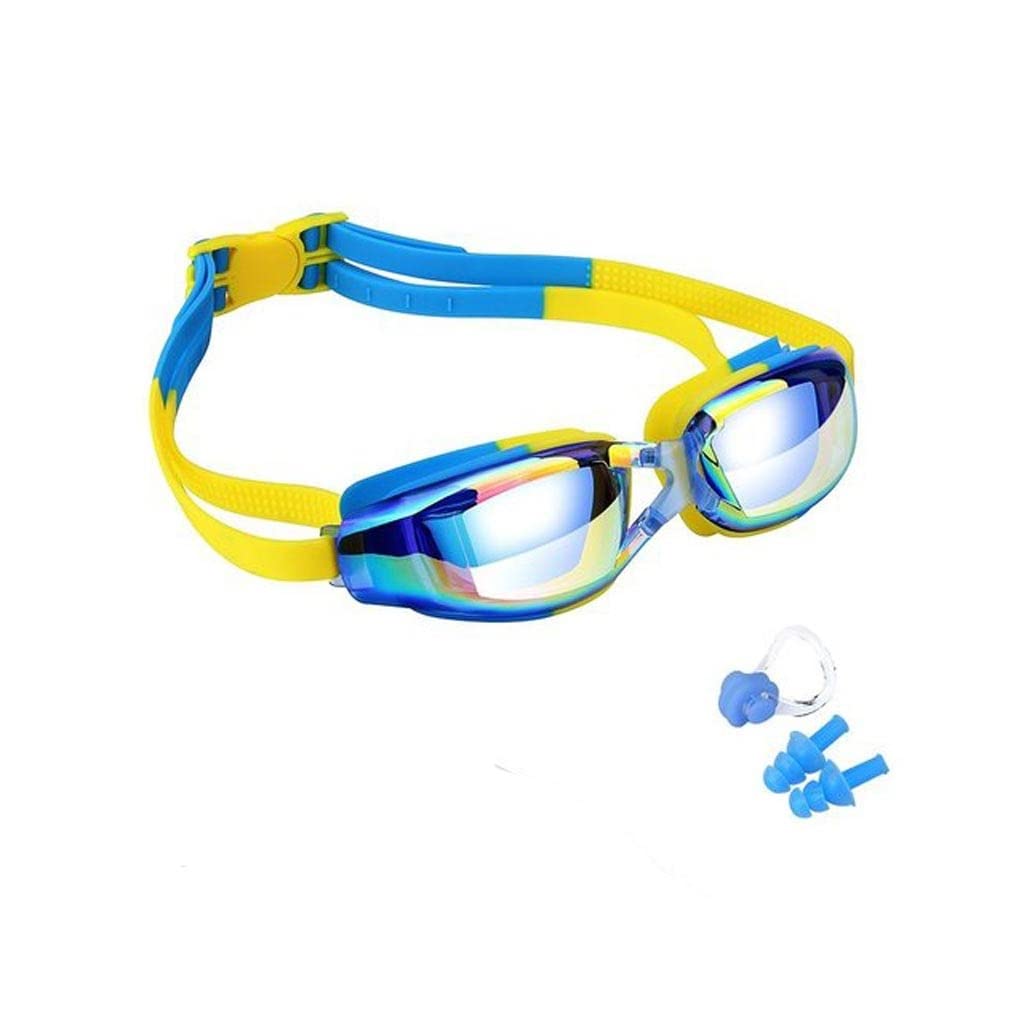 Comfortable Adjustable Silicone Swim Goggles for Kids - Anti-Fog UV Protection Waterproof Swimming Glasses (One Size) - Perfect for Pool, Beach & Water Sports Activities