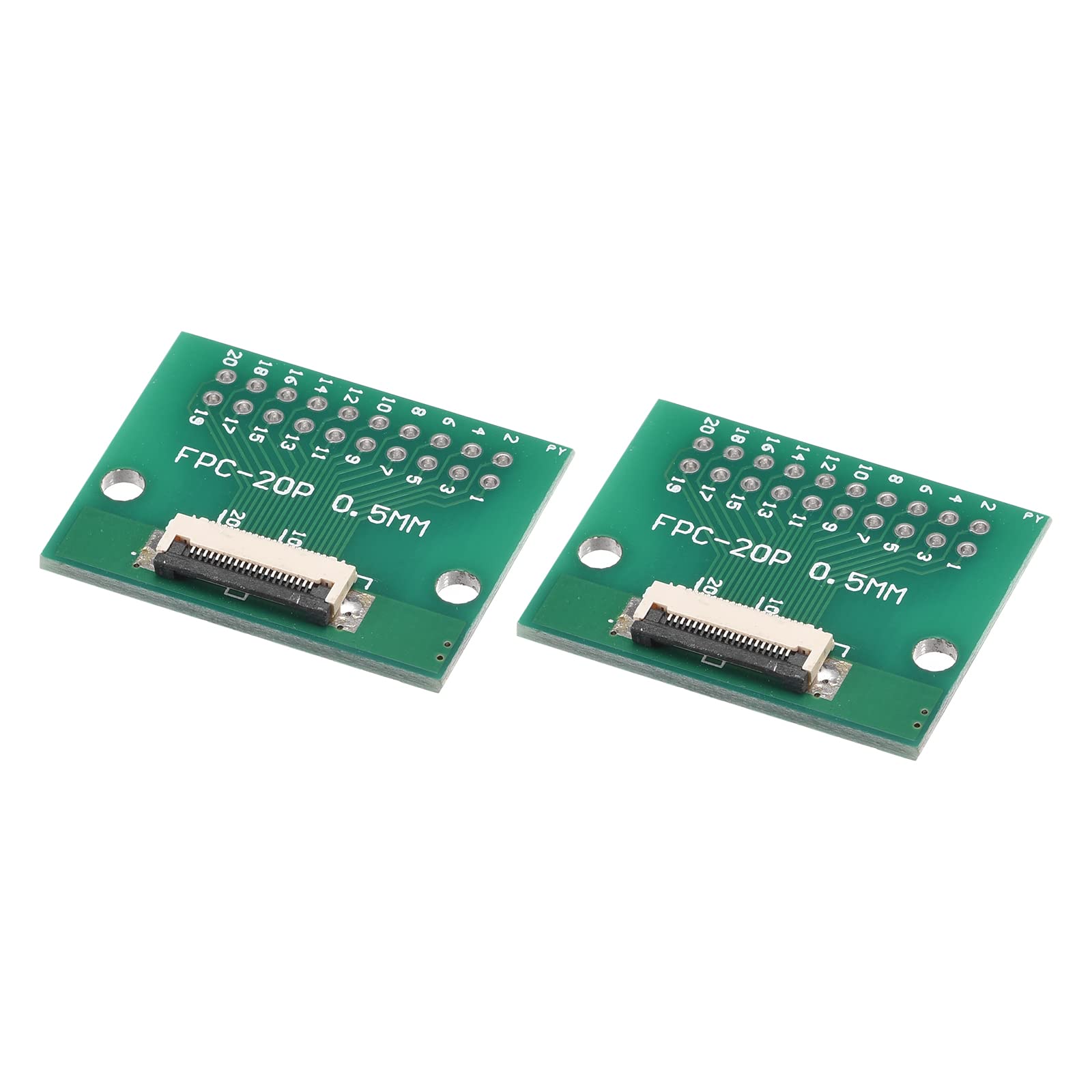 MECCANIXITY FPC FFC PCB Converter Board 20P 0.5mm to DIP 2.54mm Adapter - 0.5mm Socket & 1.0mm Back Connector for LCD, 3D Printer, Camera, DVD, TV, Laptop (Pack of 2) - Ideal for DIY Electronics, Prototyping & Device Repairs