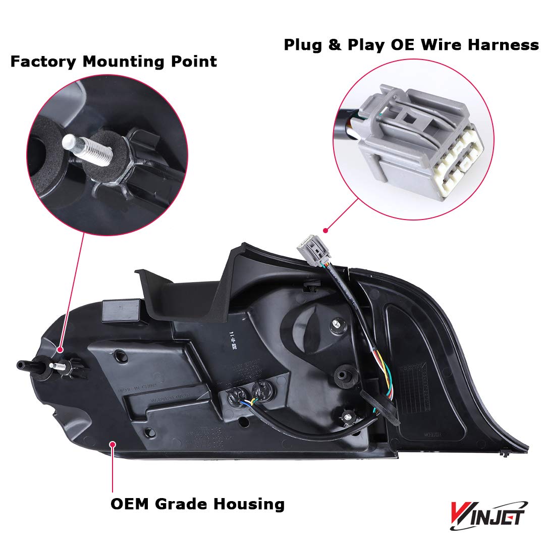 Winjet Euro Style LED Sequential Tail Lights - Compatible with Ford Mustang 2015-2020 Models - Clear Lens Rear Lamps for Enhanced Visibility & Style - Perfect for Night Driving & Car Customization