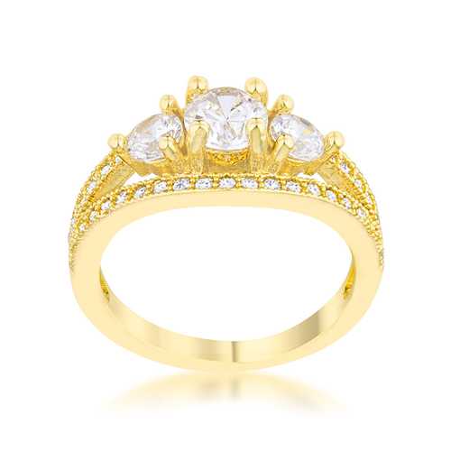 1.45ct CZ 14k Gold Classic Solitaire Ring for Women | Genuine Cubic Zirconia Engagement Wedding Band | Perfect for Proposals, Anniversaries & Special Occasions