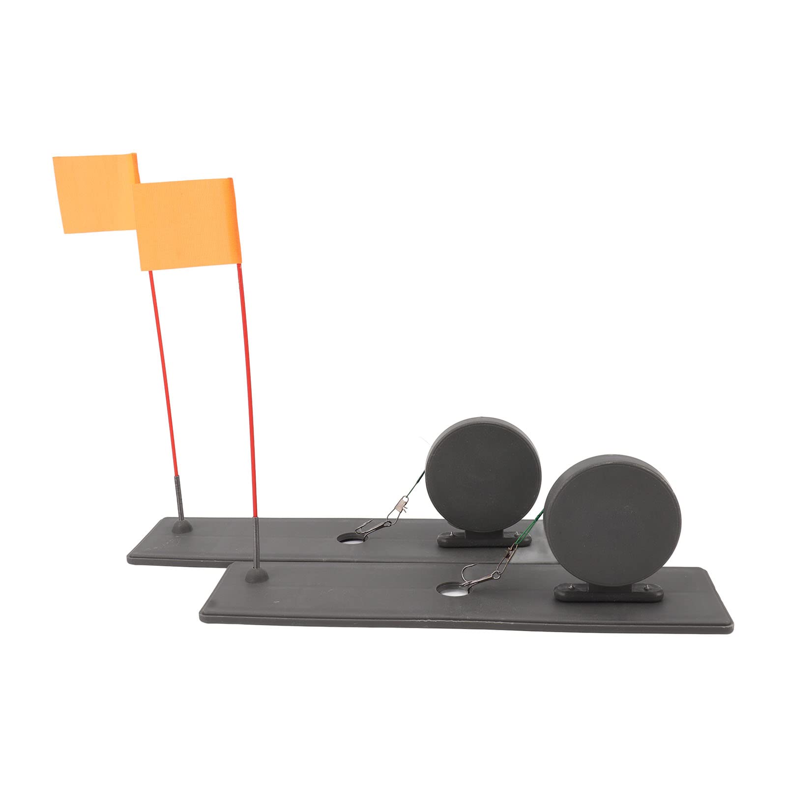 2Pcs Ice Fishing Tip Ups with Flags - Automatic Floating Portable Ice Fishing Rod Tackle for Winter Ice Fishing - Perfect for Ice Anglers, Lake Fishing, and Outdoor Winter Sports