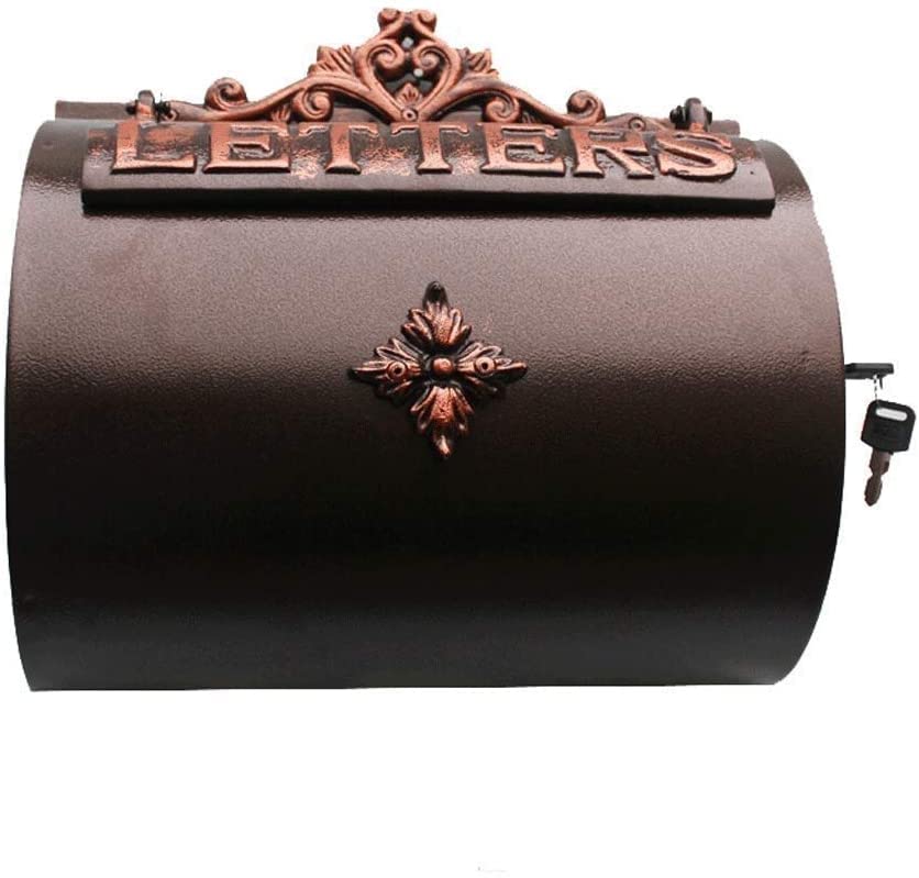 Vintage European Style Outdoor Wall Mounted Mailbox - Rustproof Aluminum Letterbox with Secure Lock for Home, Garden & Porch - Perfect for Houses, Apartments & Rural Areas