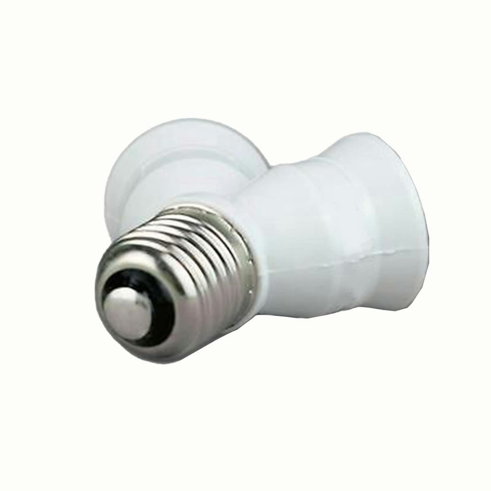 2 in 1 E27 to Dual E27 Lamp Socket Splitter Adapter - Y-Shape Light Bulb Holder Converter - Standard Screw Base Stand - Pack of 6 - Perfect for Home Lighting, Workshop, and DIY Projects