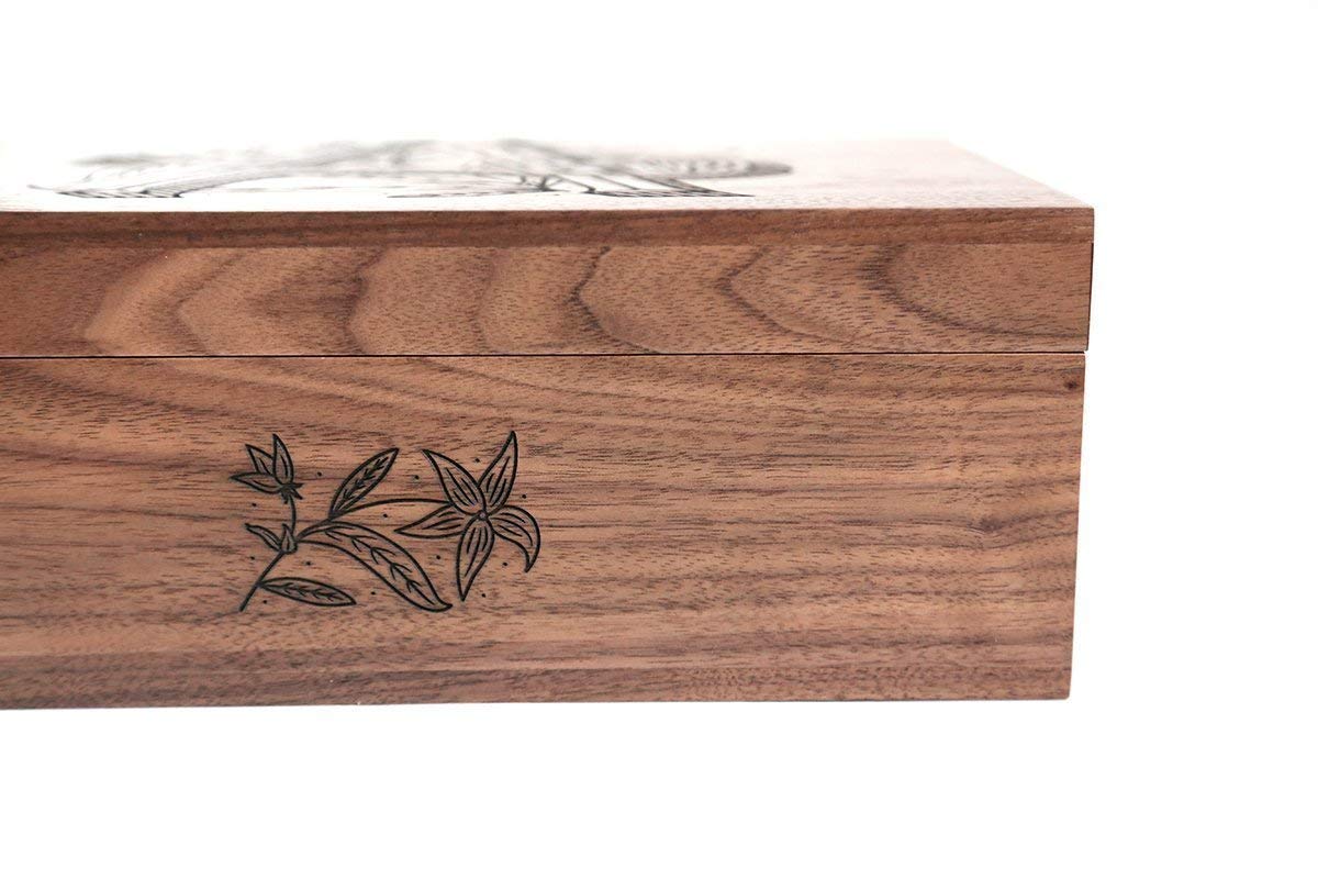 Personalized Floral Monogram Wood Keepsake Box - Custom Engraved Gift for Anniversary, Wedding, Baby Shower & Memory Storage - Perfect for Jewelry, Photos & Sentimental Keepsakes