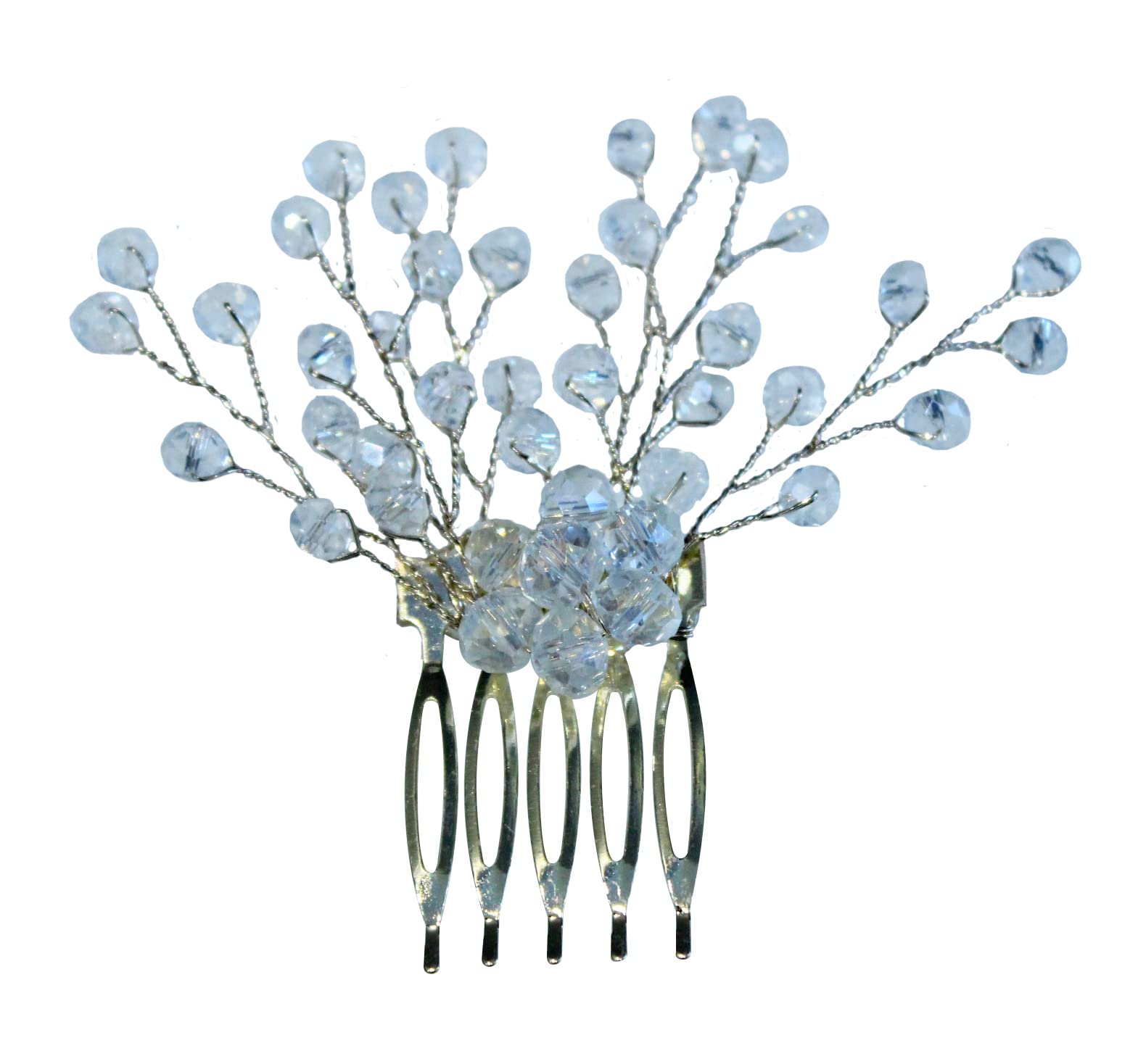LA BELLEZA Wedding Hair Comb - Pearl White Crystal Bridal Hair Side Comb with Floral Design, Elegant Hair Clip & Side Pin for Women & Girls - Perfect for Weddings, Prom, Parties & Special Occasions