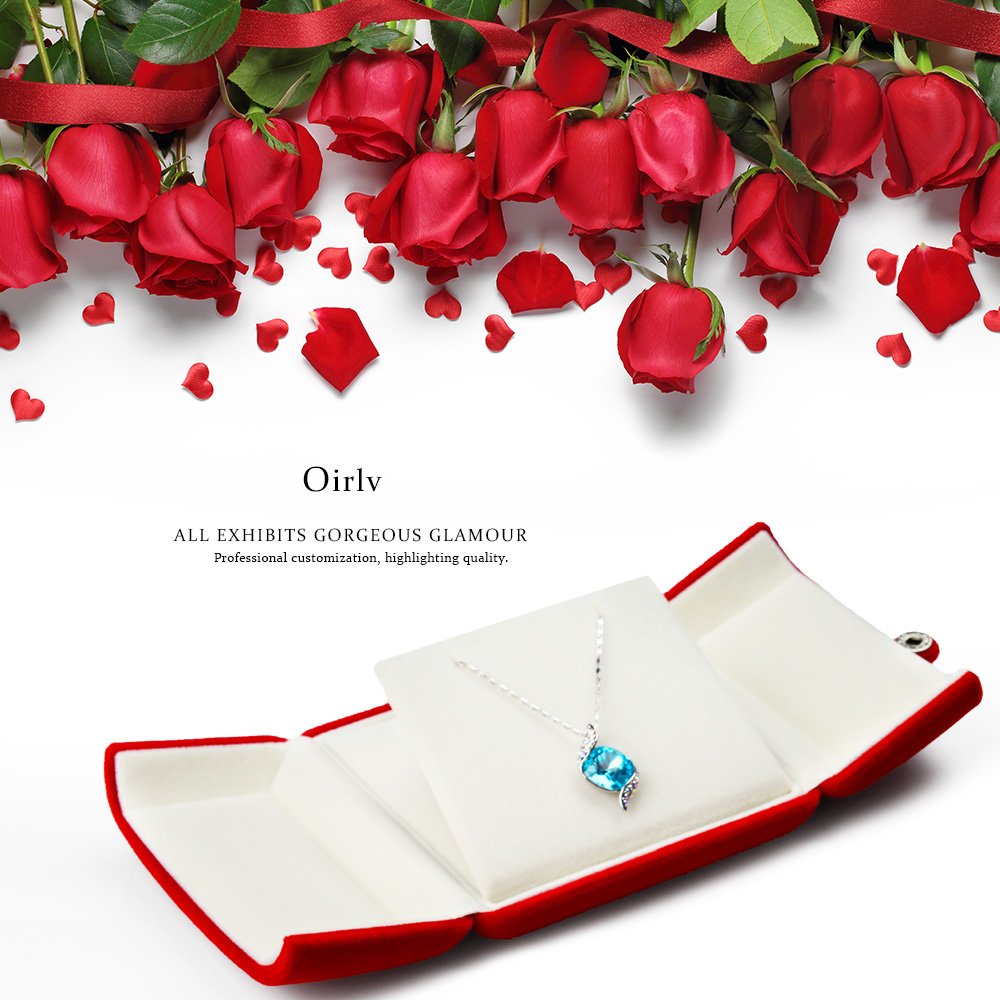 Oirlv Velvet Jewelry Box - Multifunctional Necklace & Pendant Storage Case with Gift Box - Perfect for Travel, Home Organization & Gift Giving