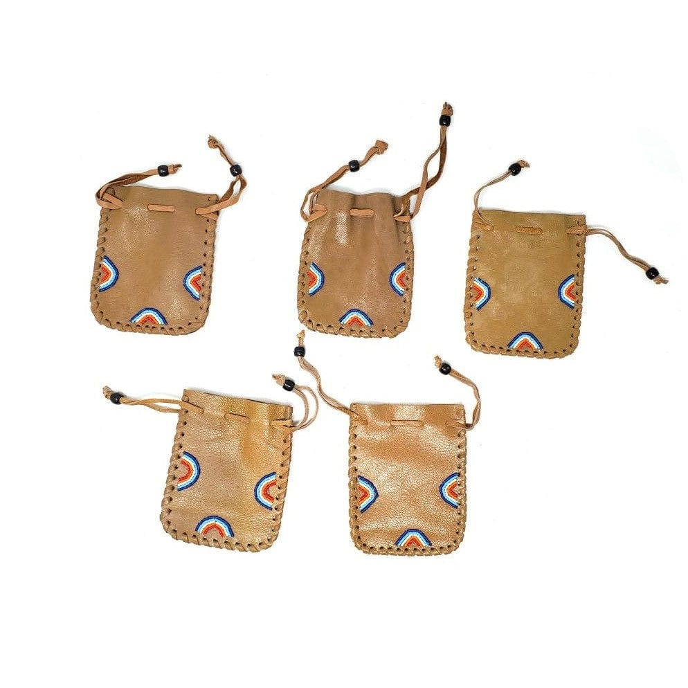 Handmade Beaded Leather Drawstring Pouch - Small Jewelry Organizer Bag for Women - Perfect for Travel, Gift Giving & Boho Accessories Storage