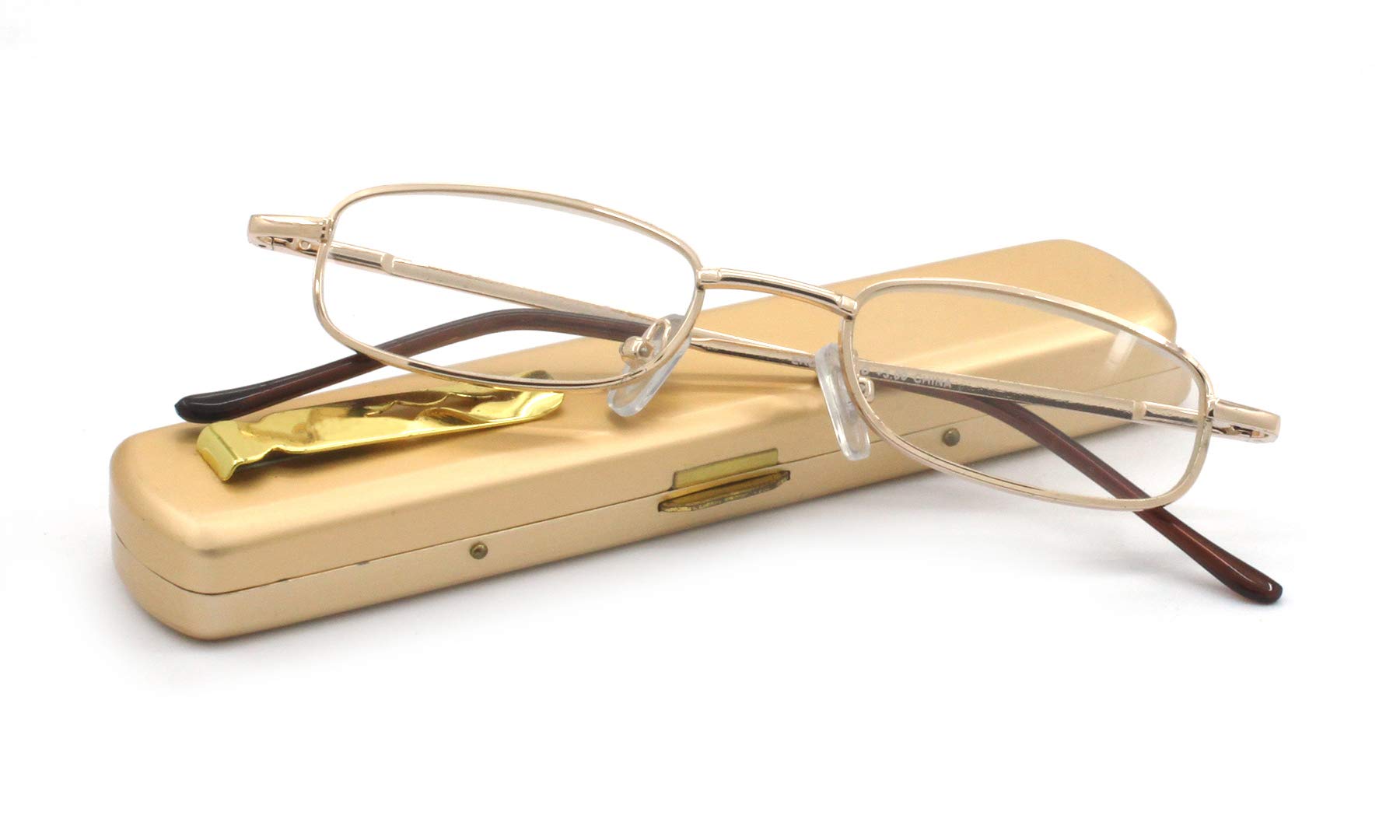 Lightweight Portable Metal Reading Glasses for Men & Women - Durable Foldable Eyewear with Carrying Case - Perfect for Reading, Travel, and Office Use