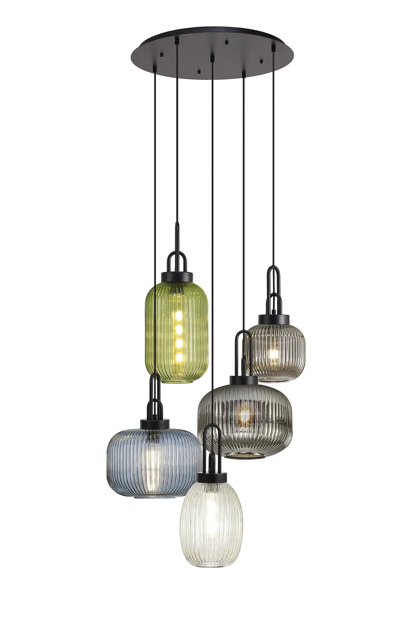 Stylish Cadiz 5-Light Cluster Pendant Light Fixture - Modern Ceiling Lighting for Dining Room, Kitchen & Living Room