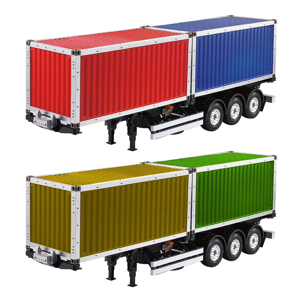 1/14 Scale 3-Axle Metal Chassis 40ft Container Semi Trailer for RC Tractor Truck DIY - 917x202x299mm Radio Controlled Model Truck Accessory - Perfect for Hobbyists, Collectors & RC Vehicle Enthusiasts