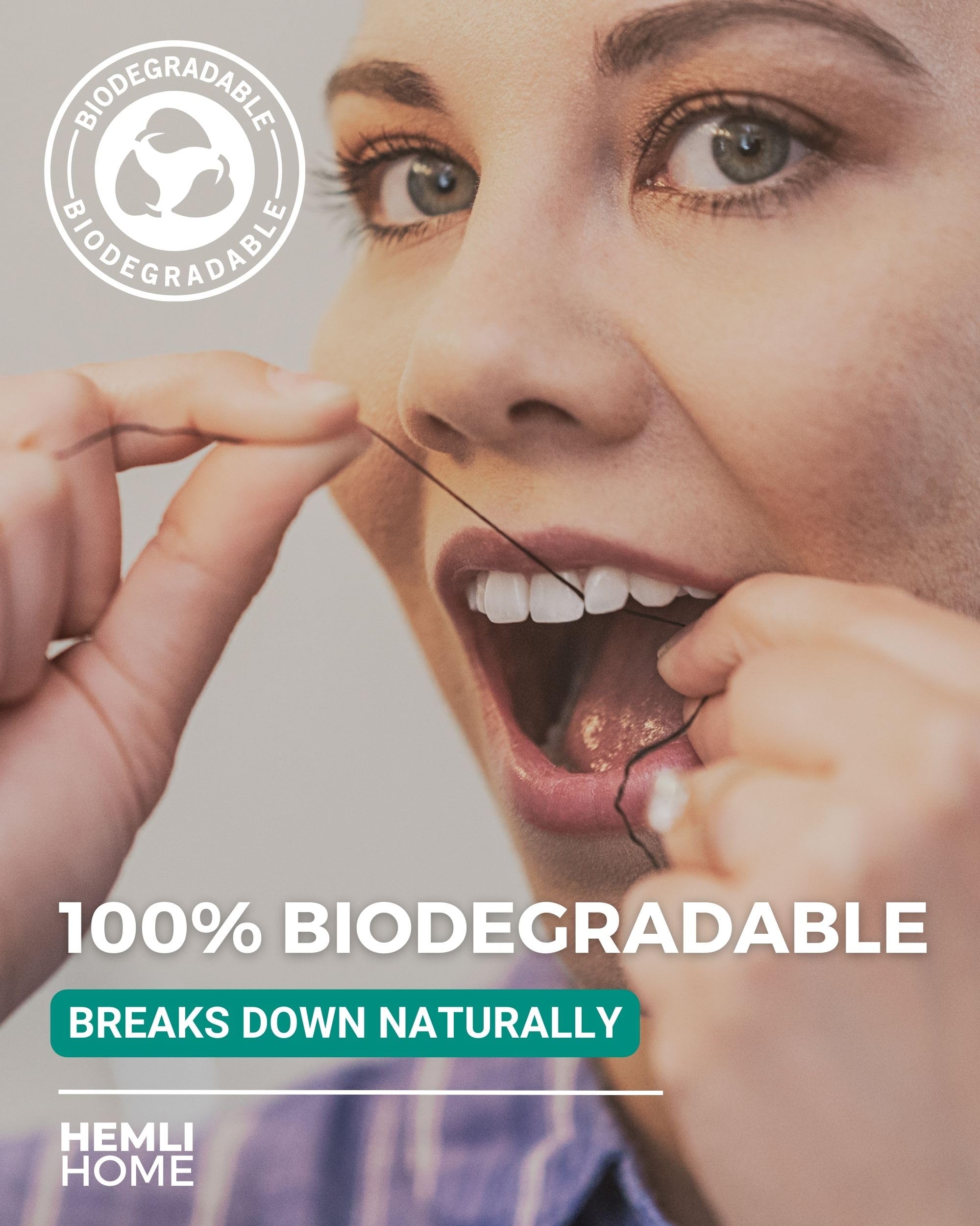 Natural Charcoal Bamboo Dental Floss - 3 Pack | Organic, Eco-Friendly, PFAS-Free & Reusable Floss | Fresh Breath & Plaque Removal for Healthy Teeth | Perfect for Travel, Home & Office Use