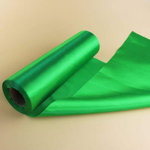 22 Yard 12 Inch Wide Satin Ribbon - Premium Table Runner, Grand Opening Ceremony, Hair Bow & Dress Decoration - Soft Green Satin Fabric for DIY Crafts, Gift Wrapping & Party Decorations