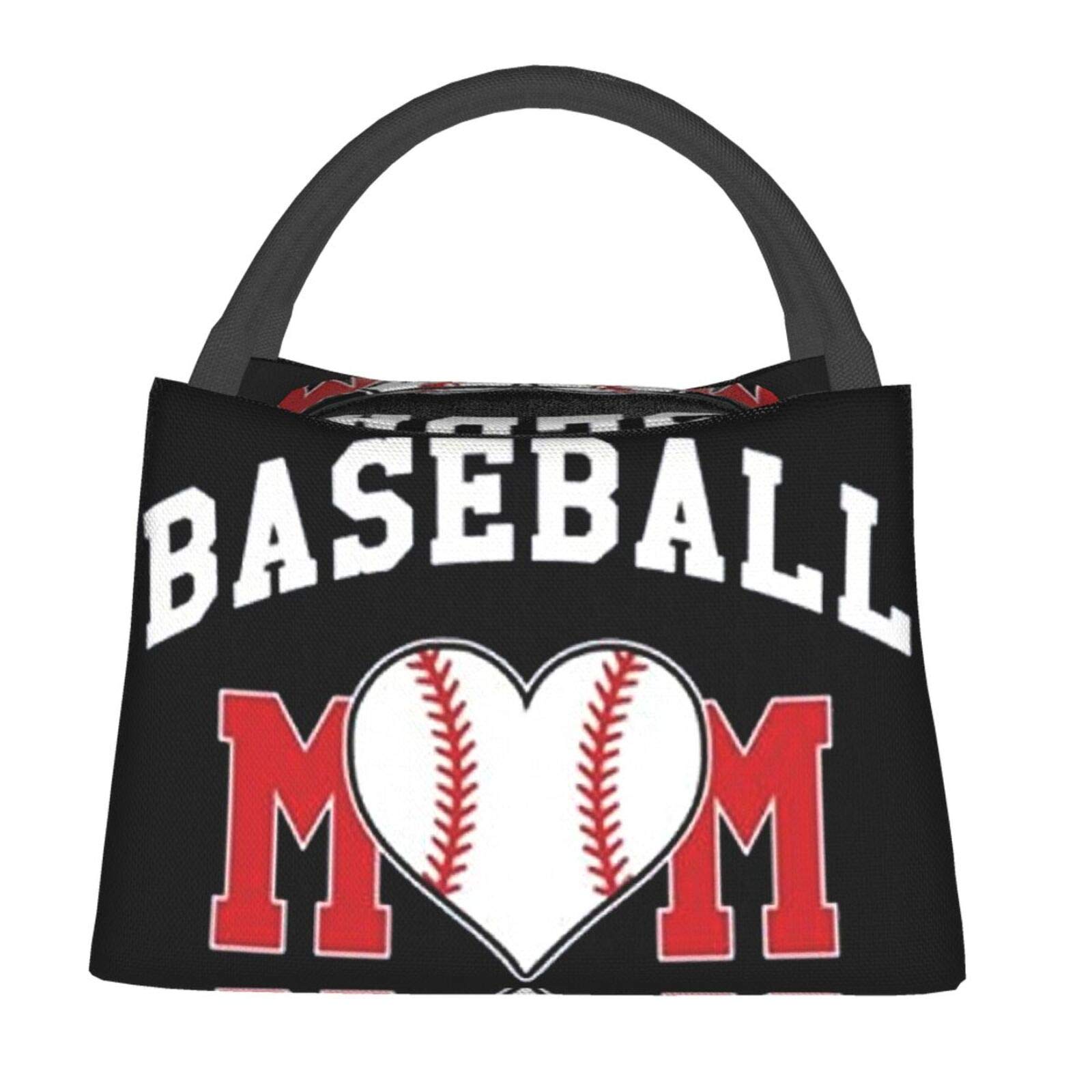Insulated Baseball Mom Lunch Box Cooler Tote Bag - Thermal Food Organizer for Women & Moms - Perfect for School, Work, Picnics & Sports Games