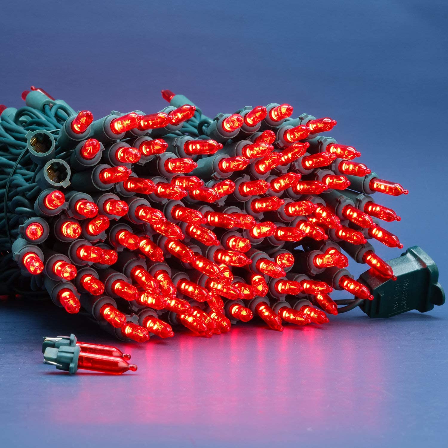 200 Count Red LED Christmas Lights - 66 ft Green Wire UL Certified Commercial Grade Holiday String Light Set for Indoor & Outdoor Decorations, Parties, and Festive Events