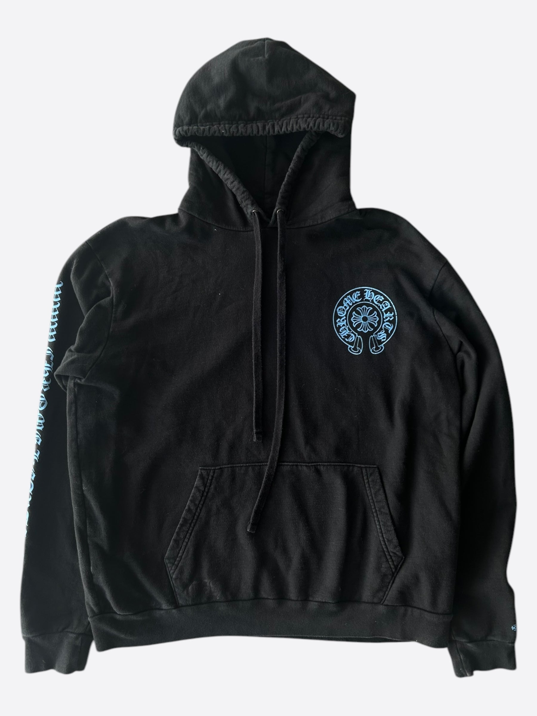 Chrome Hearts Black & Blue Exclusive Horseshoe Logo Hoodie for Men & Women | Streetwear Fashion | Perfect for Casual Outfits & Urban Style