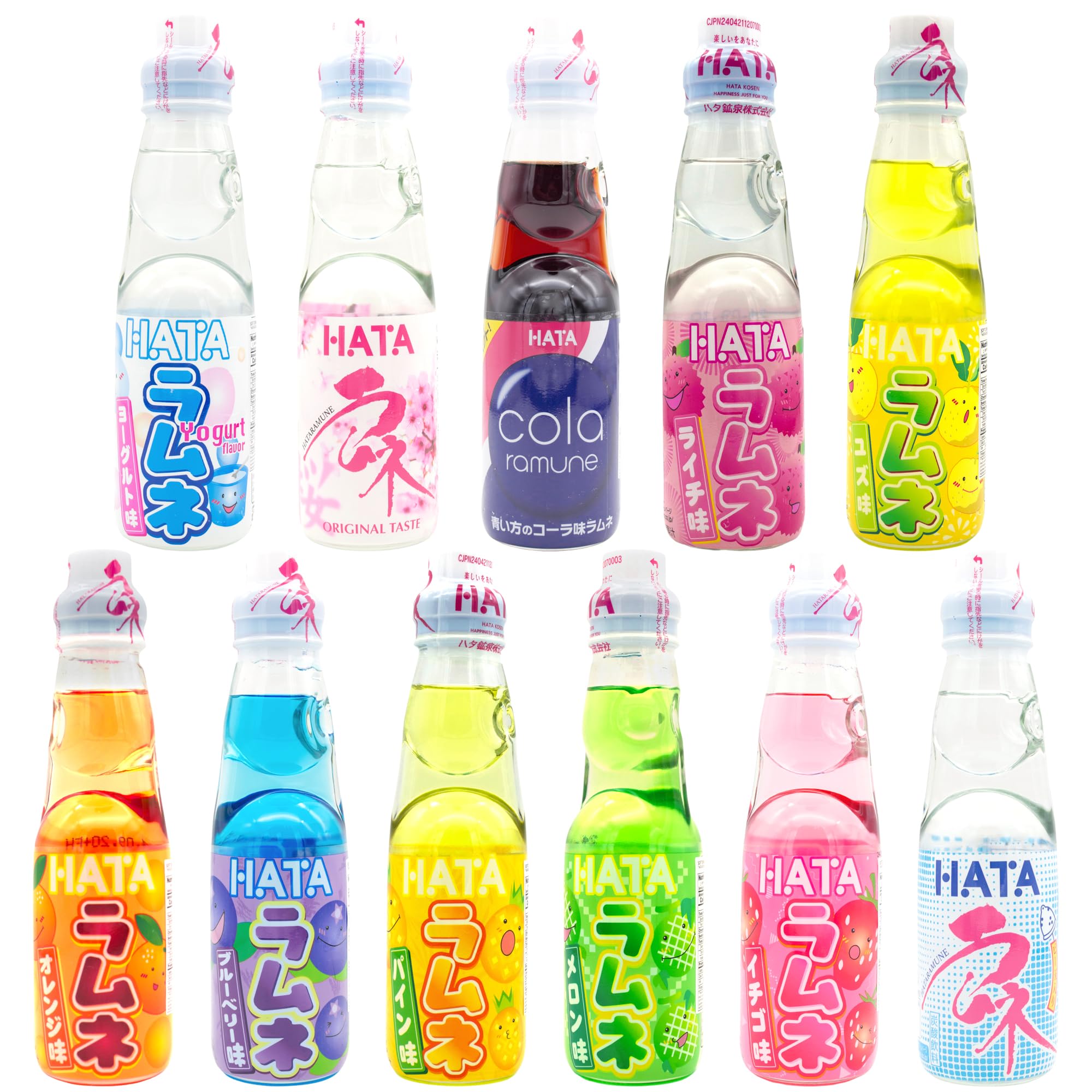 Snackathon Ramune Japanese Soda Variety Pack - 11 Unique Flavors, 6.76oz Bottles (11-Pack) | Refreshing Carbonated Drink for Parties, Anime Nights & Asian Cuisine Pairing