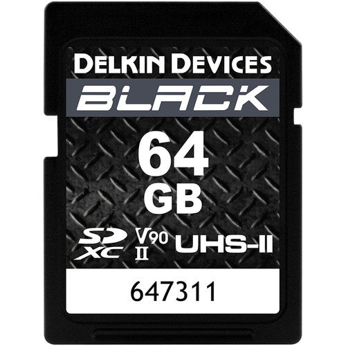 Delkin Devices 64GB UHS-II SDXC Memory Card - High Speed Performance for DSLR Cameras, 4K Video Recording & Professional Photography