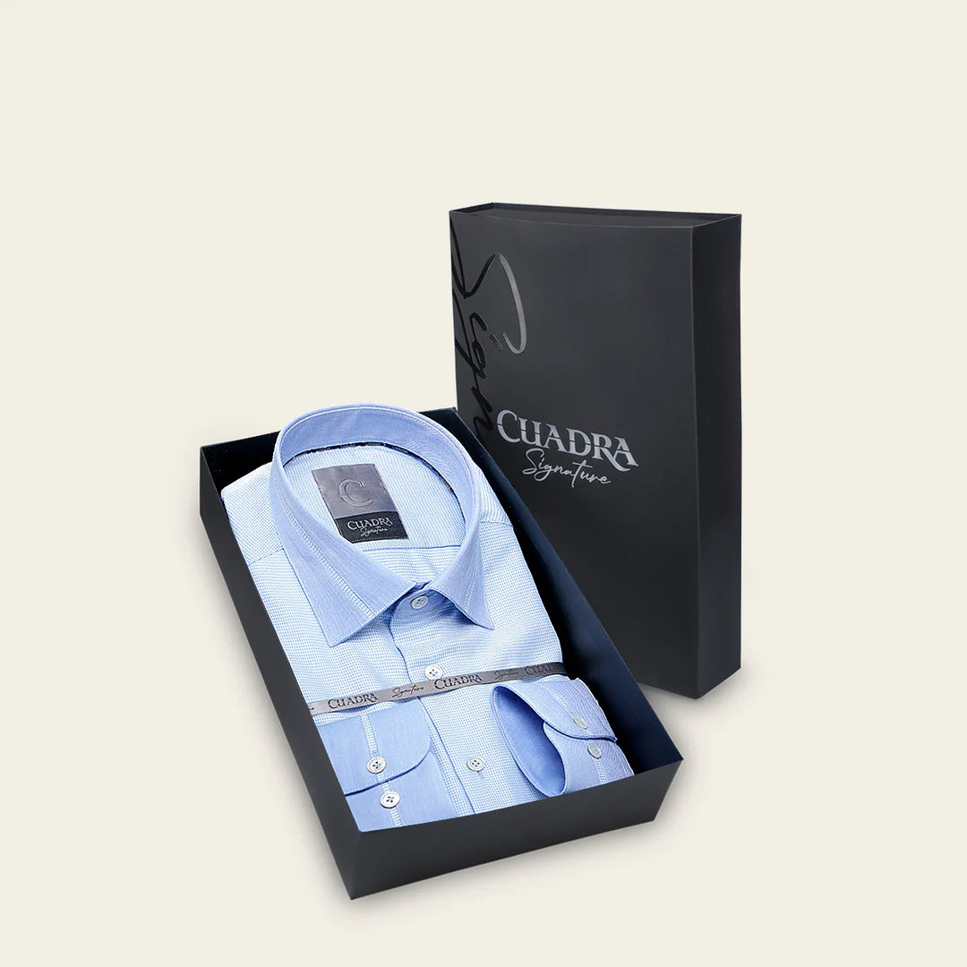 CM0S022 Men's Casual Fashion Cotton Shirt in Cuadra Blue - Perfect for Office, Travel & Everyday Wear