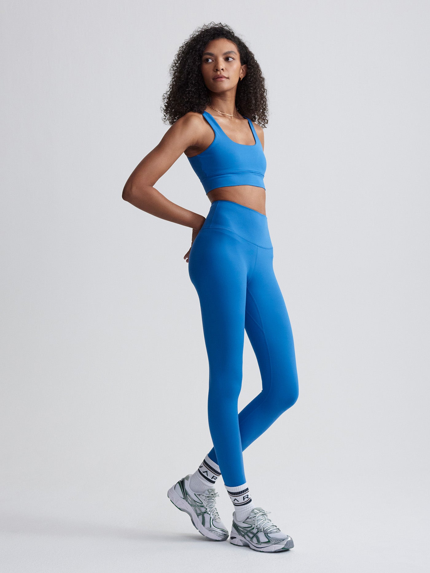 Varley Freesoft Cori Bra - Comfortable Wireless Sports Bra for Yoga, Running & Gym Workouts - High Tide Blue Activewear for Women
