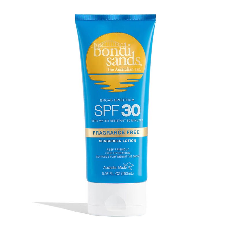 Bondi Sands Fragrance Free SPF 30 Sunscreen Lotion - Broad Spectrum UVA/UVB Protection, Water Resistant, Hypoallergenic for Sensitive Skin | Perfect for Beach, Pool & Outdoor Activities