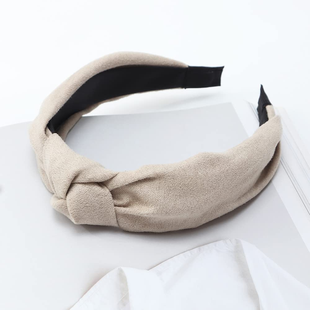 4 Pack Knotted Headbands for Women - Non Slip Suede Hairbands for Workout, Yoga & Sports - Fashionable Head Wraps for Women and Girls - Perfect for Gym, Running, Tennis & Daily Wear