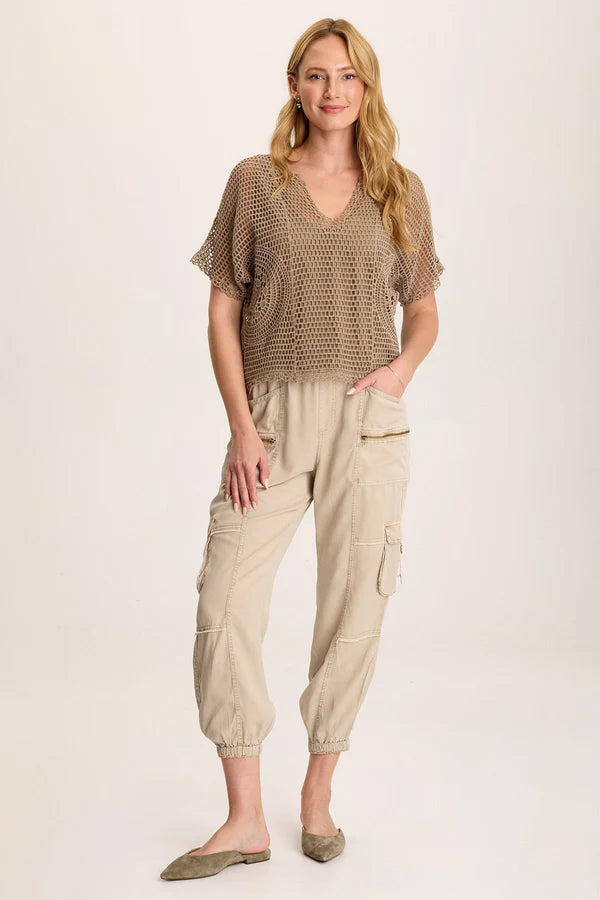 Crochet Center Tee - Stylish & Comfortable Women's Top for Casual Wear & Summer Outfits | Tanglewood