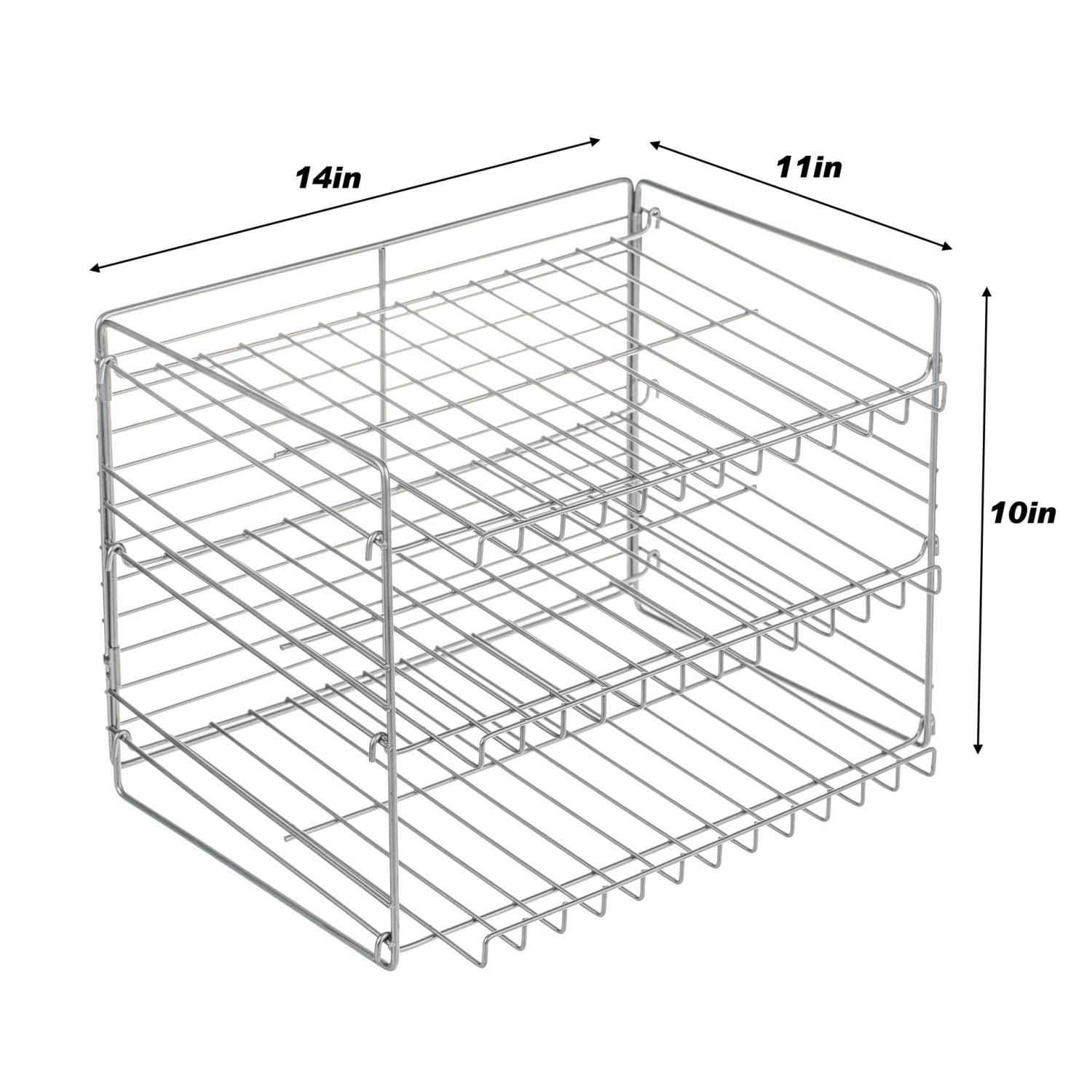 Stainless Steel Stackable Can Rack Organizer - Space Saving Kitchen Storage for Soda, Beer & Food Cans - Perfect for Pantry, Garage or Restaurant Organization